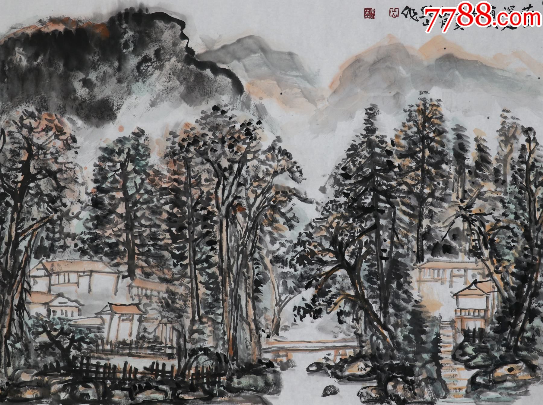 中央美术学院教授,贵州省黔山书画院院长,山水画_山水国画原作_图片