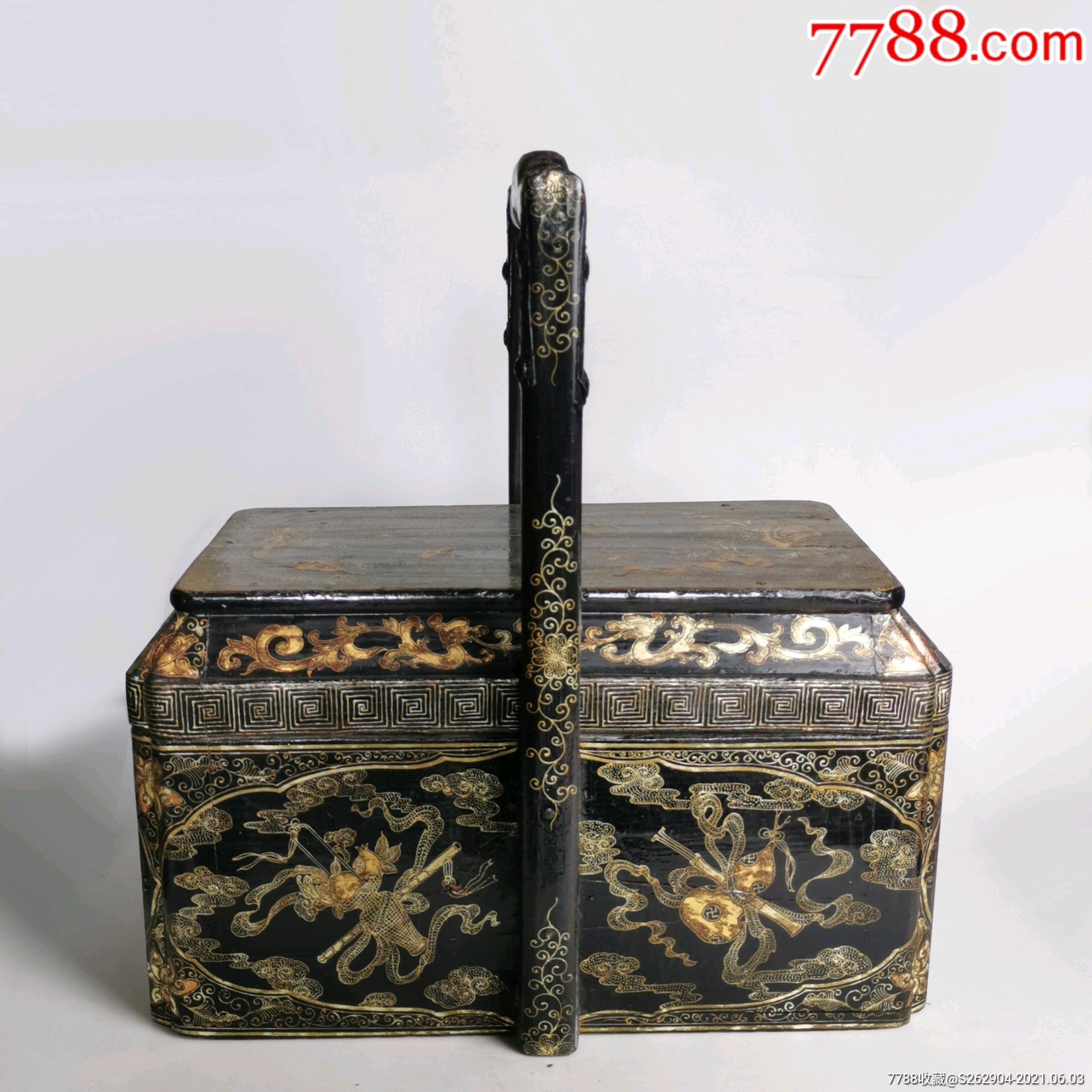 清代大漆描金提盒食盒