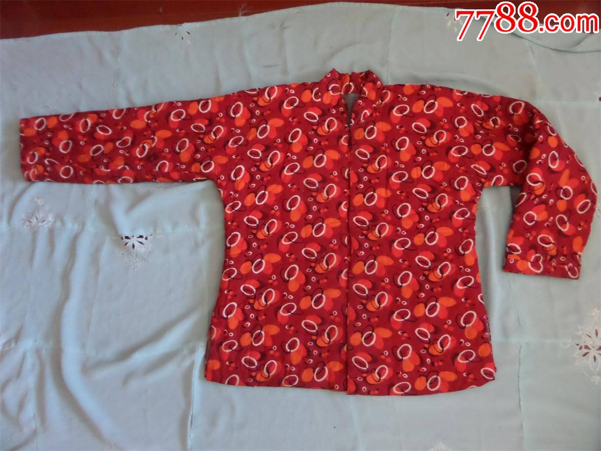 老棉袄670年代斜纹布面便服女式花棉袄道具服装509