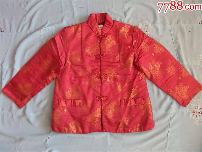 老棉袄780年代缎面女式盘扣棉袄成装627