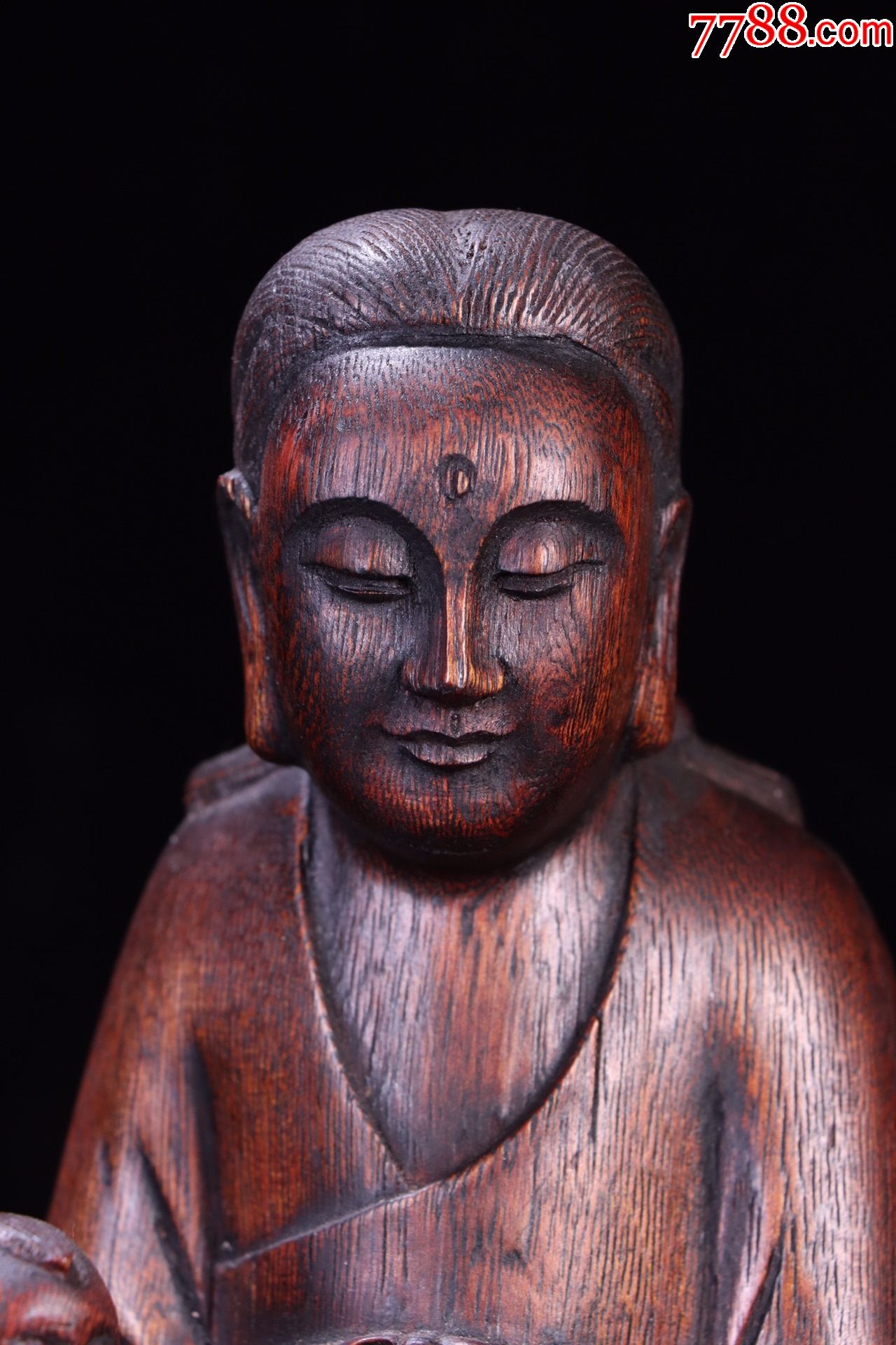 老沉香木雕"送子观音"摆件-木佛像/人像-7788烟酒茶牌