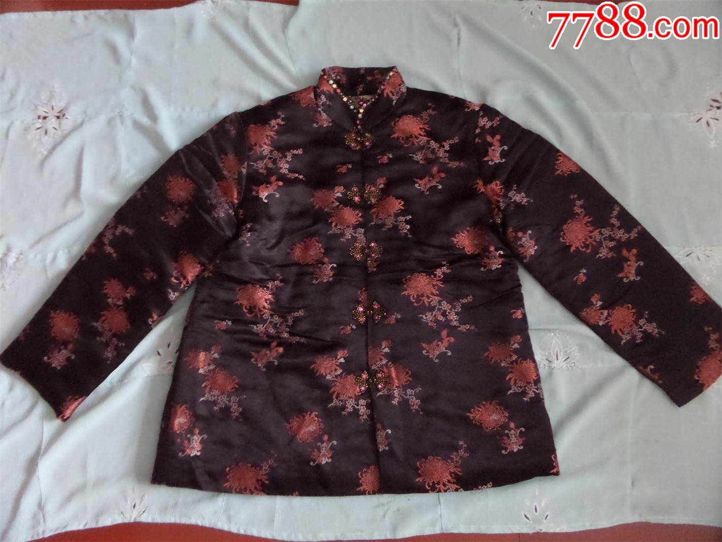 老棉袄80年代织锦缎盘扣女式棉袄836