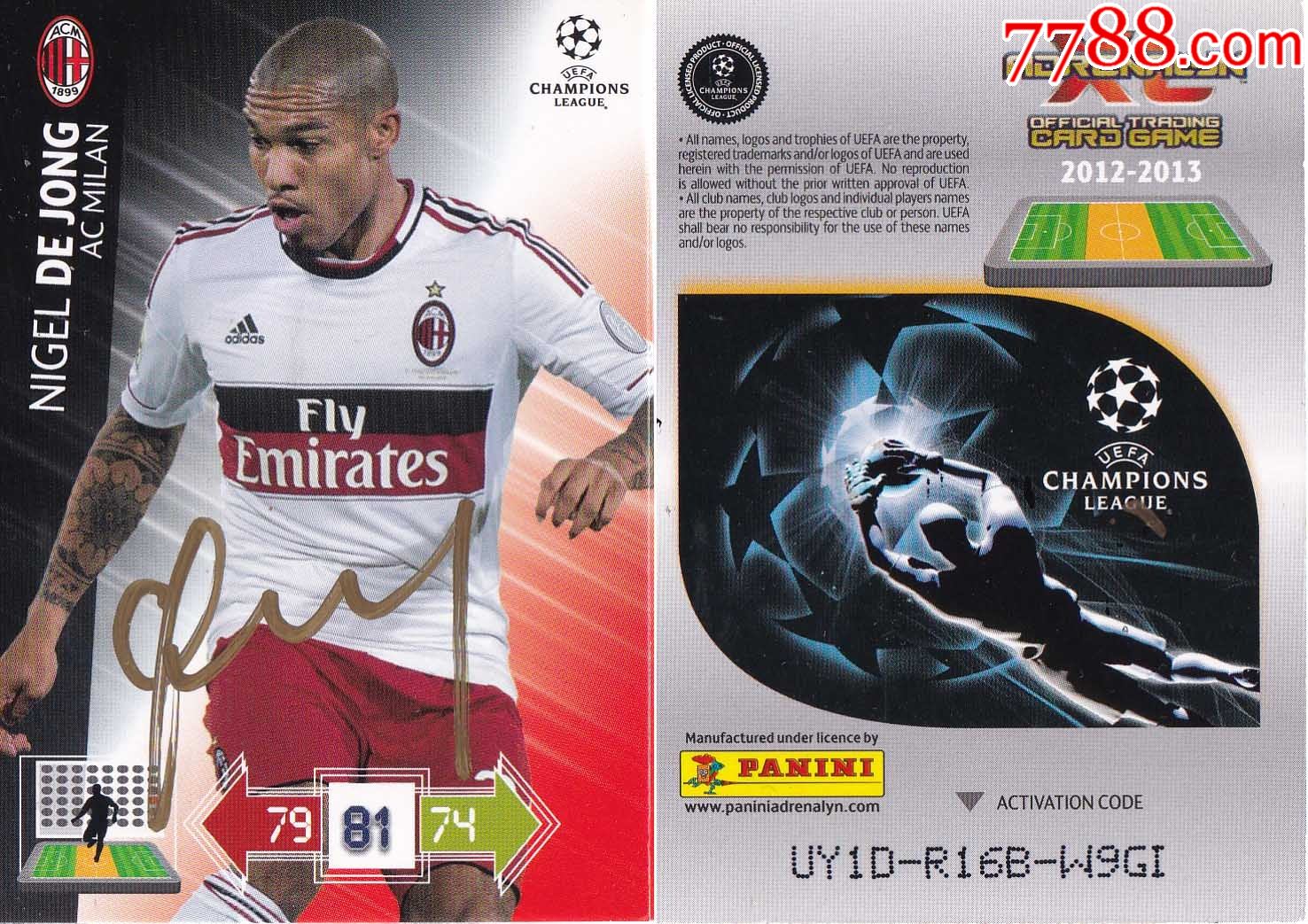 官方正品球星尼格尔德容亲笔签名送礼佳品生日礼物珍藏