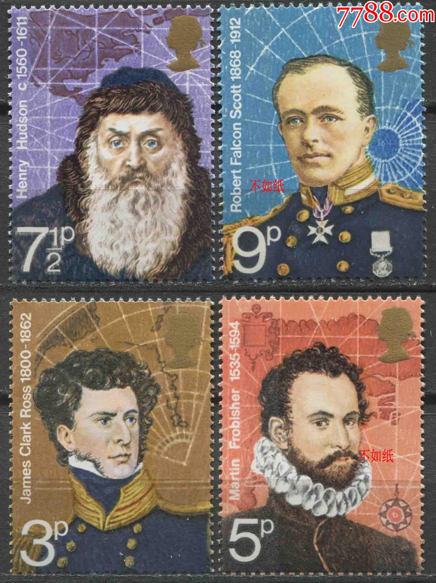 英国邮票1972年南极探险家地图4全新eur13