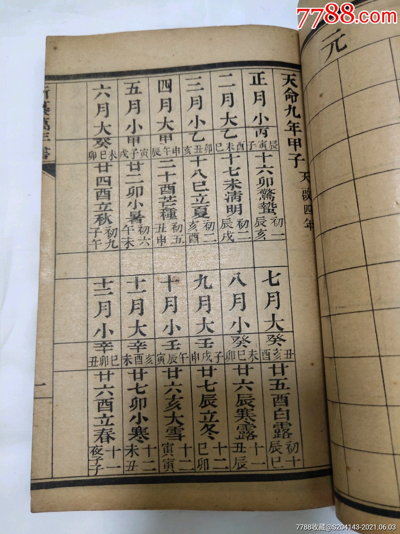 民国线装书【三元甲子新万年历】一套2厚本全!