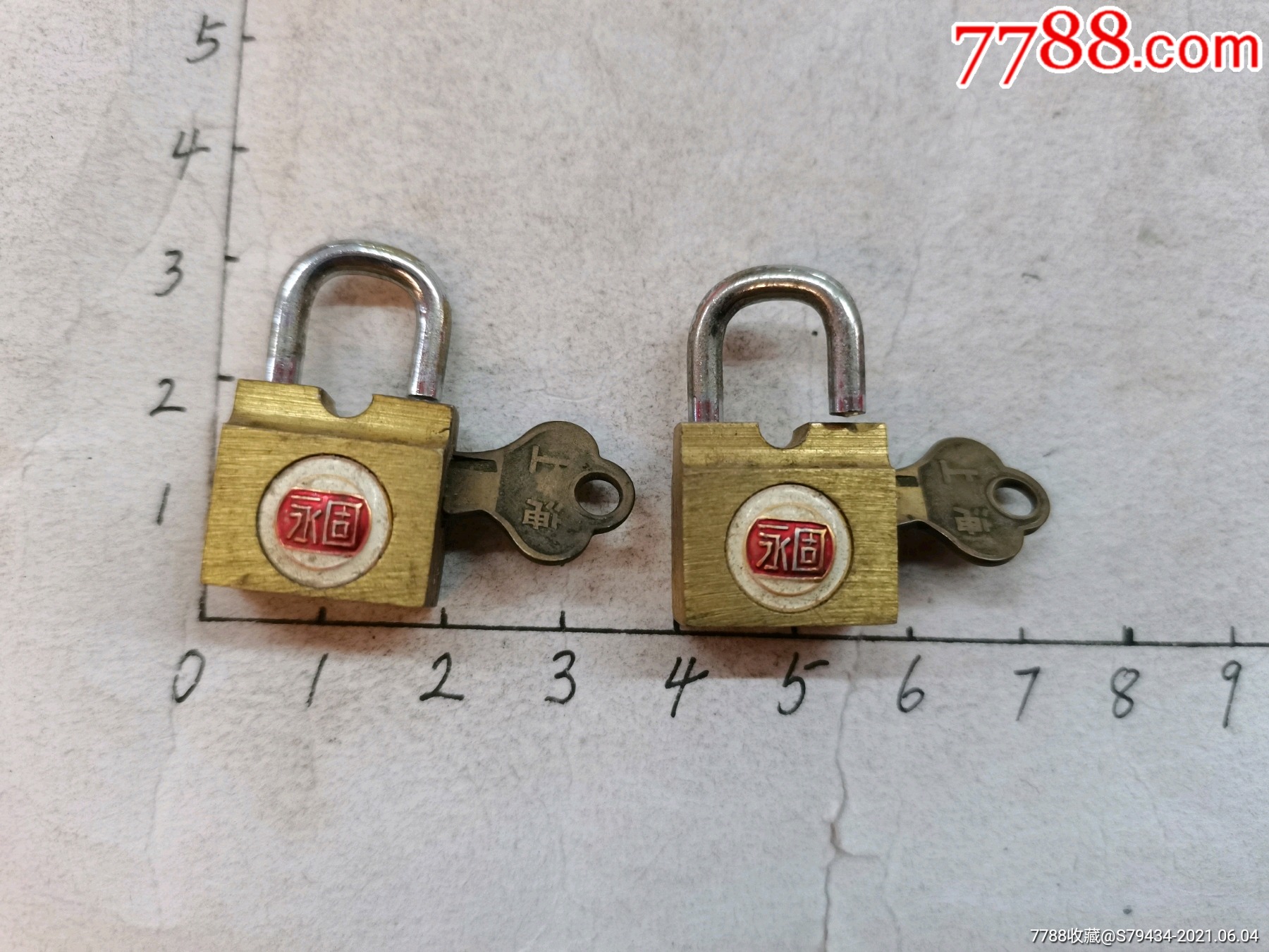 永固铜锁小挂锁一对具体看简介