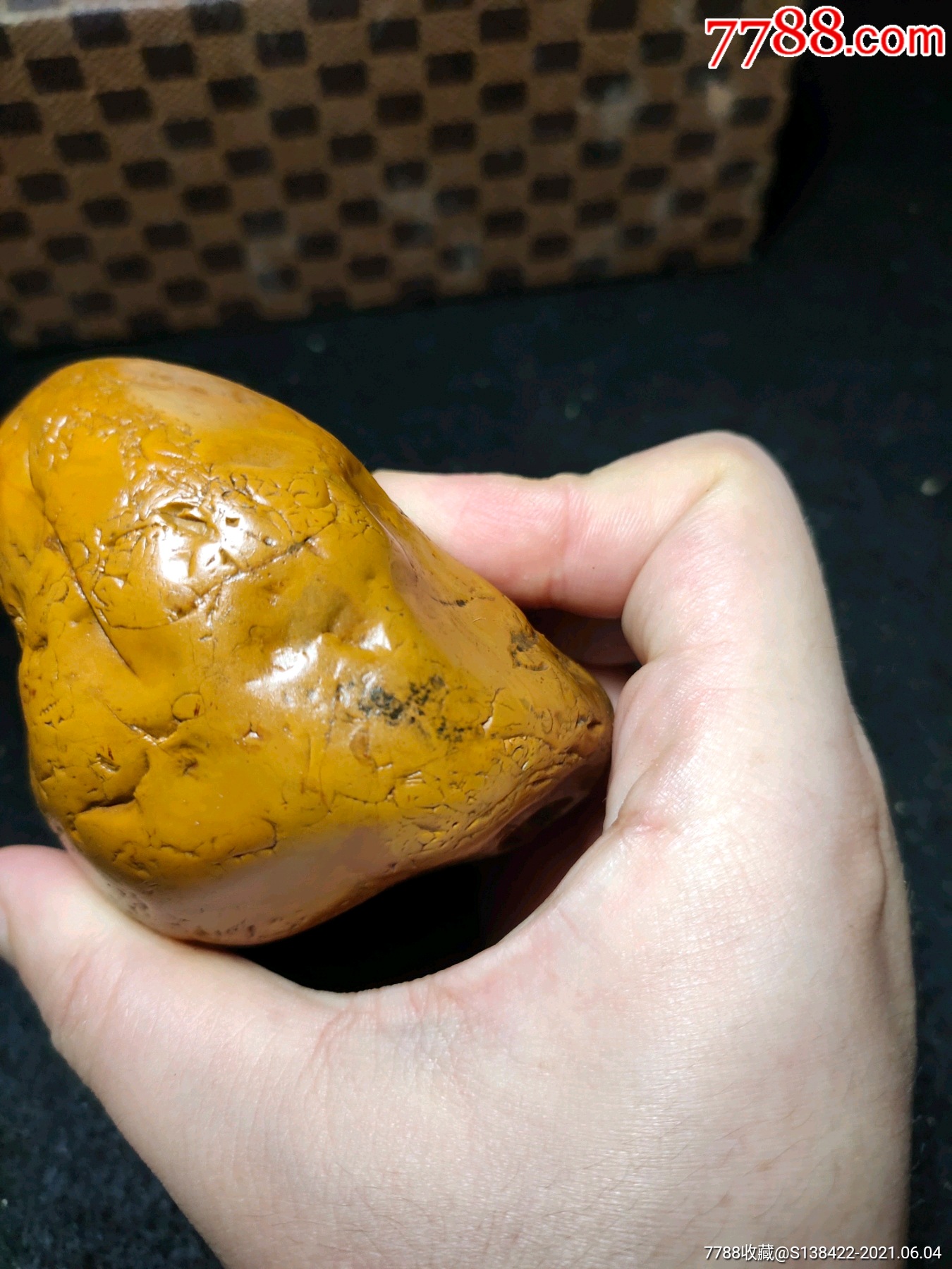 464克胶腊冻一块-黄蜡石/蜡石-7788工艺品