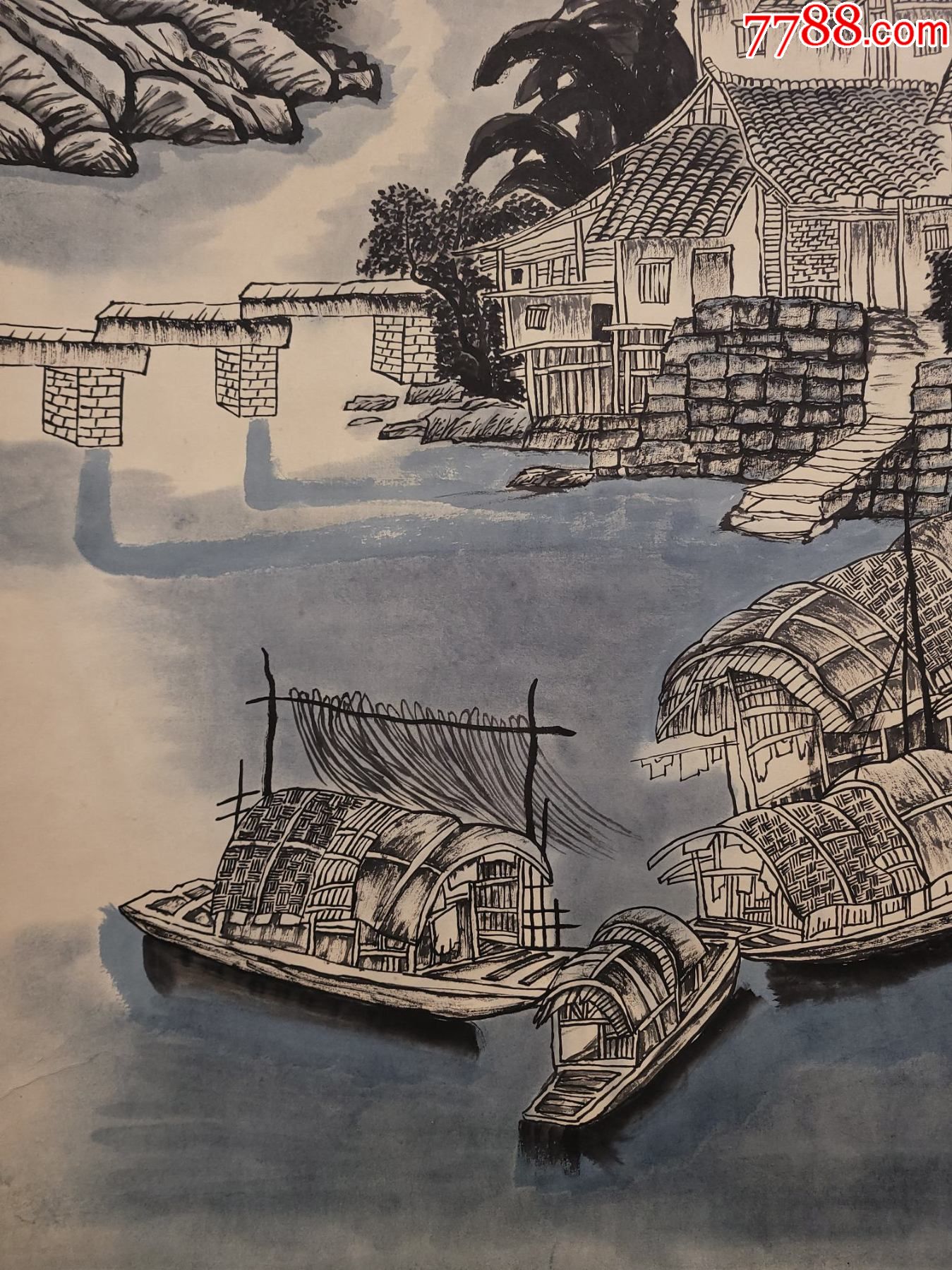 l精品纸本山水房屋