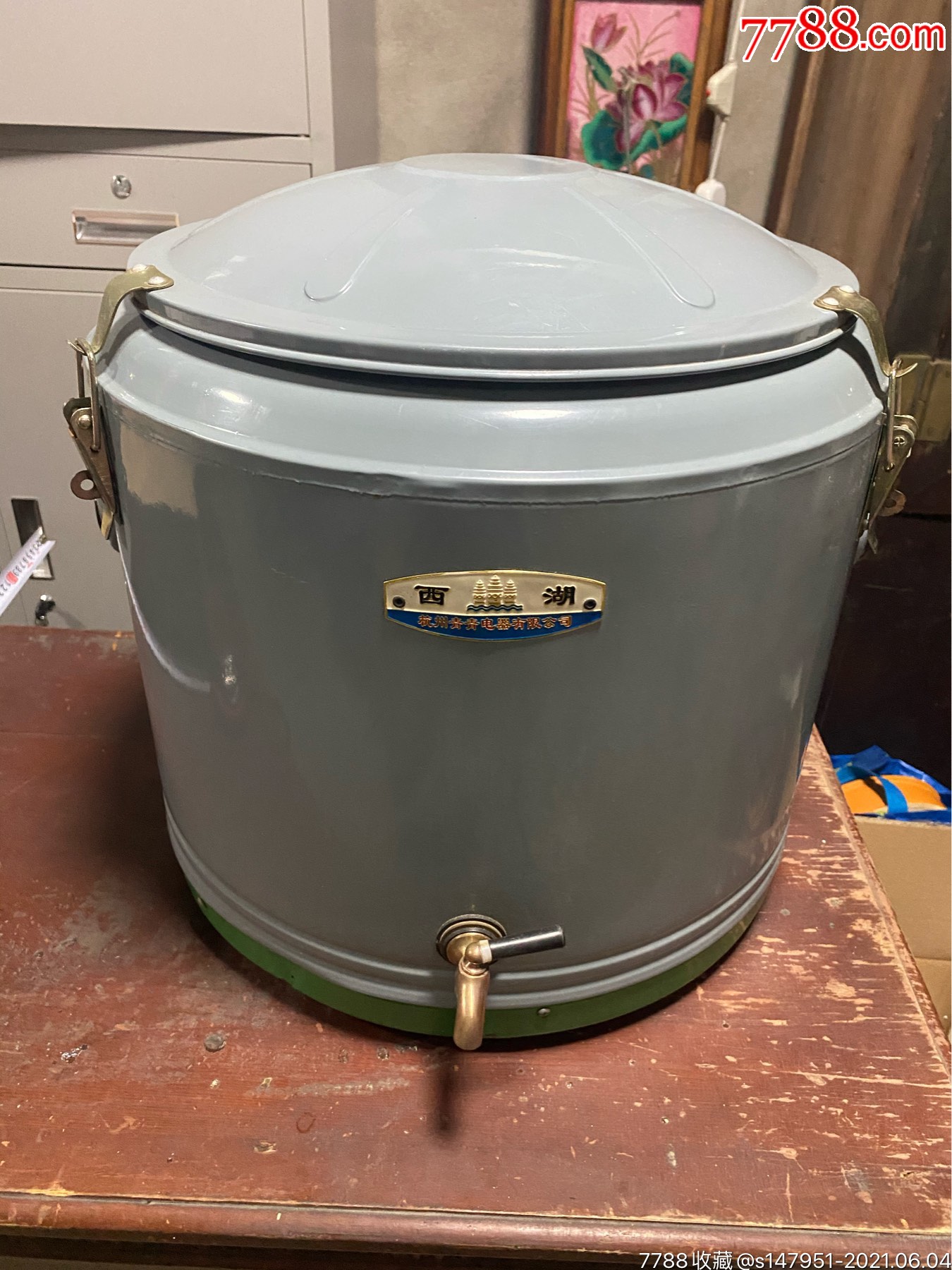 保温桶搪瓷内胆西湖牌怀旧收藏二手旧货道具全新底部有磕