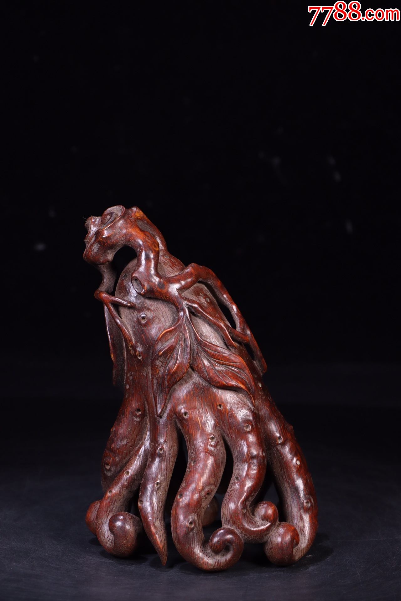 老竹雕佛手摆件