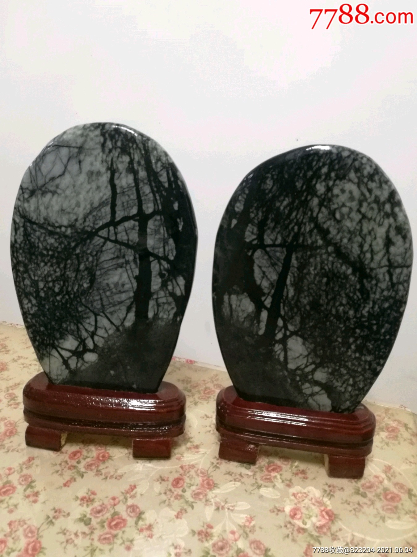 风景国画石--玉树石一对_草花石/国画石_图片价格_收藏回收_7788粮票