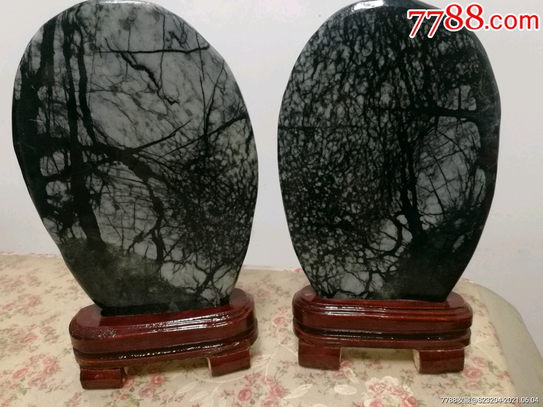 风景国画石--玉树石一对_草花石/国画石_图片价格_收藏回收_7788粮票