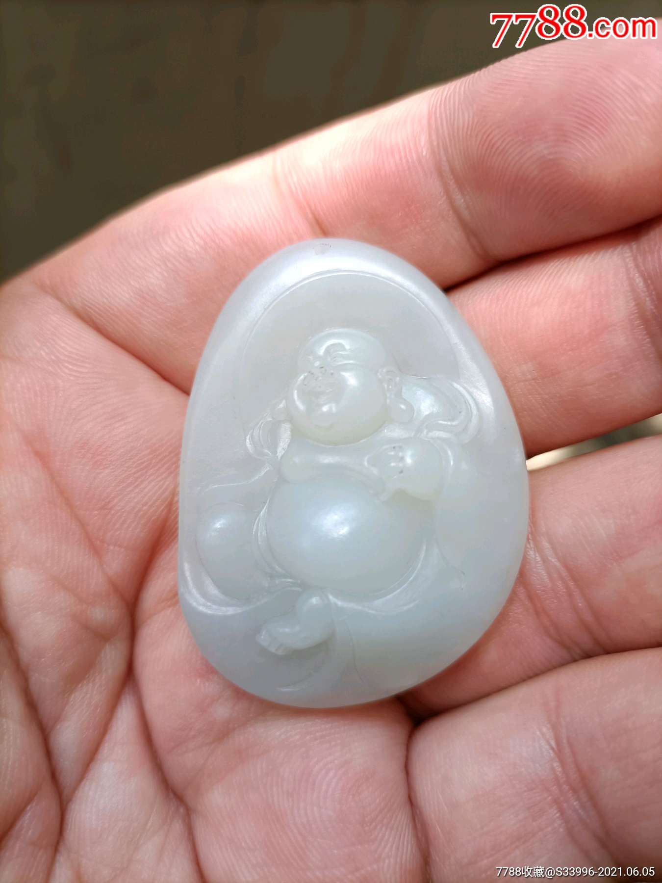 和田白玉弥勒佛一级白