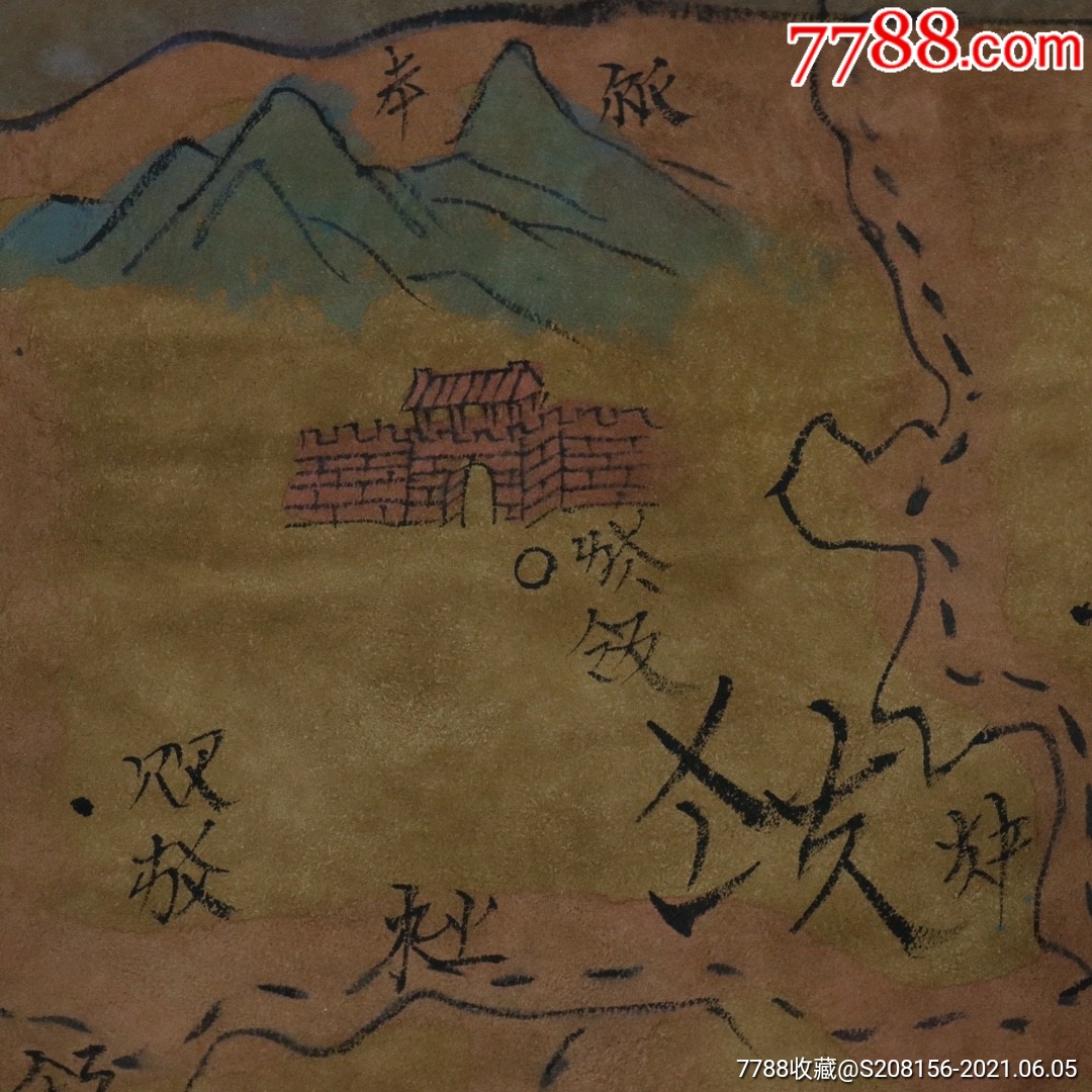 手工羊皮画(地图)长103cm宽63cm