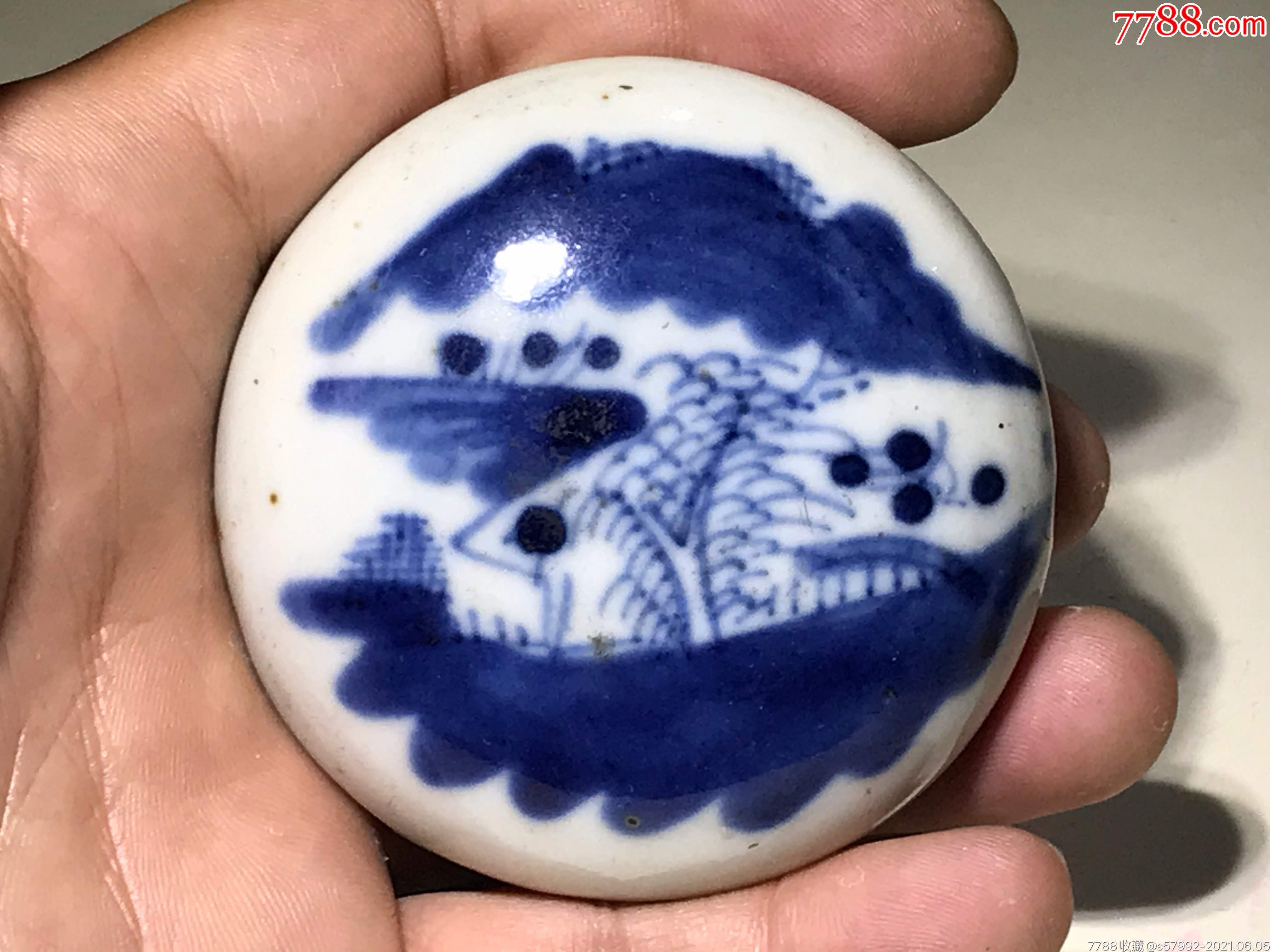 光绪青花印泥盒