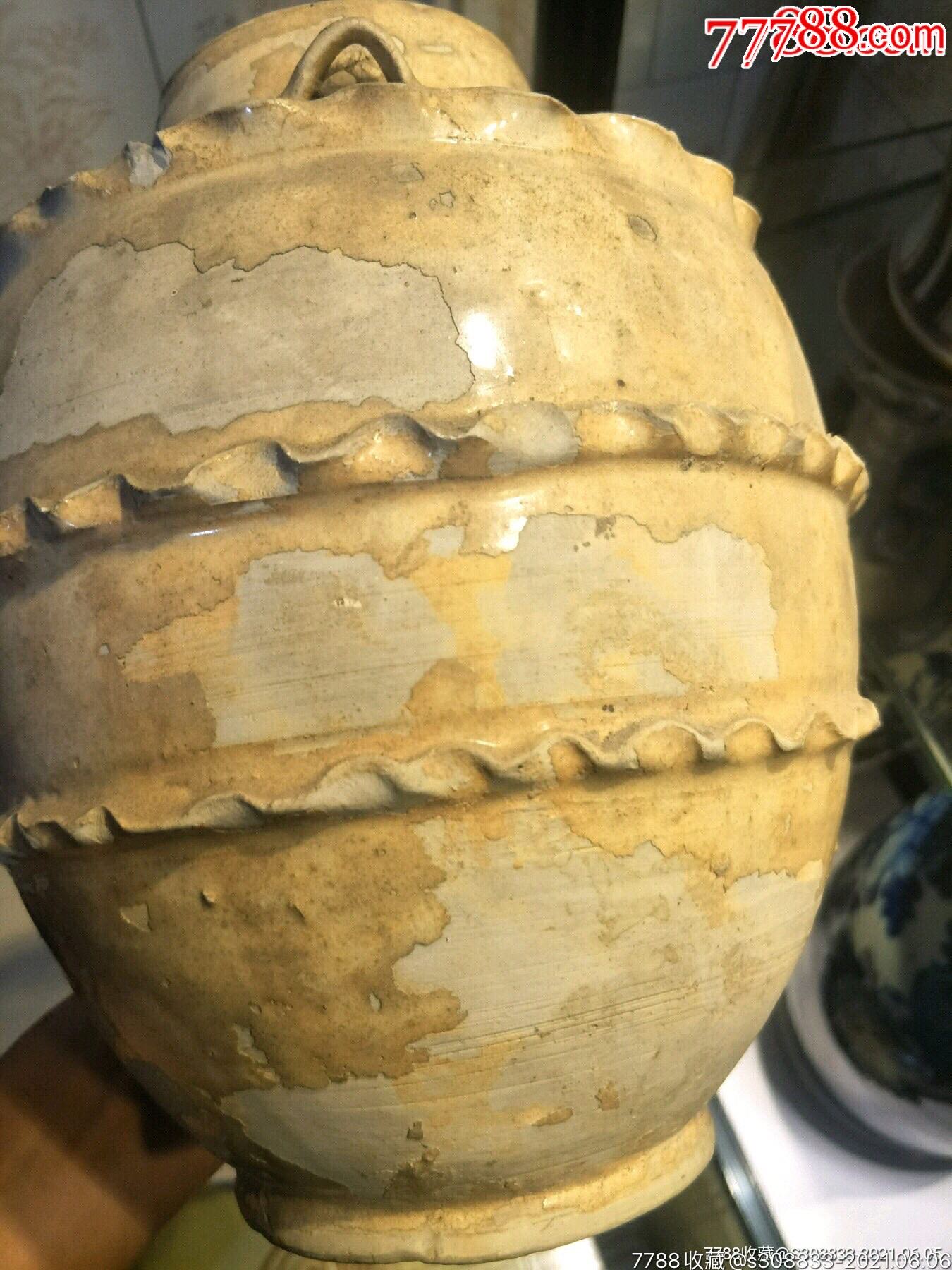 几千年历史的绝种黄釉陶谷仓三系罐真品