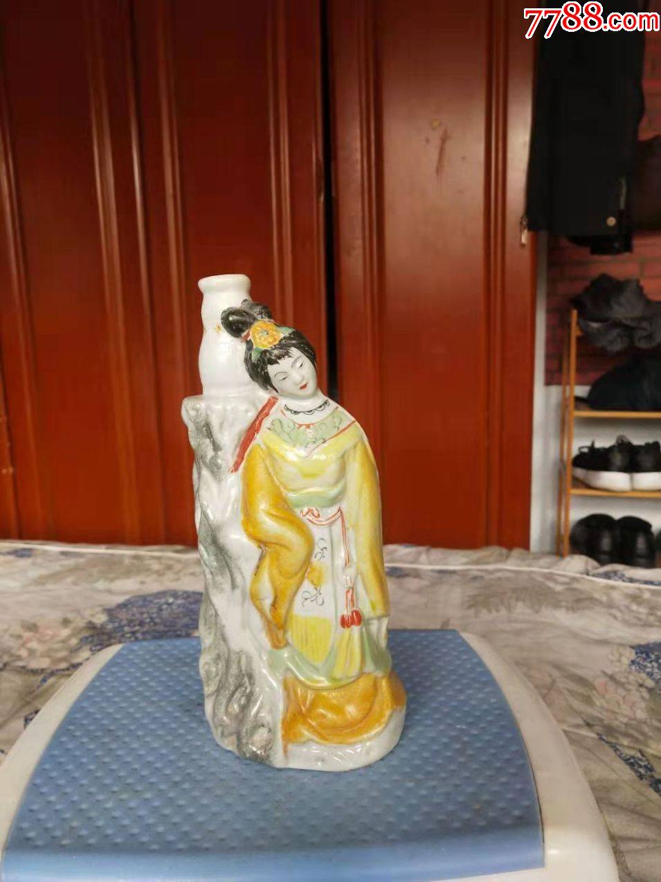 早期德化粉彩人物老酒瓶一个-酒瓶-7788老酒收藏