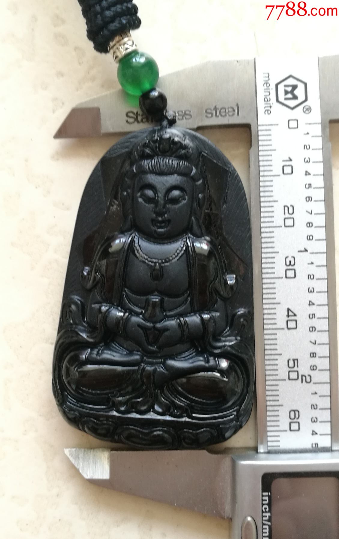 墨翠翡翠a货观音牌不议价