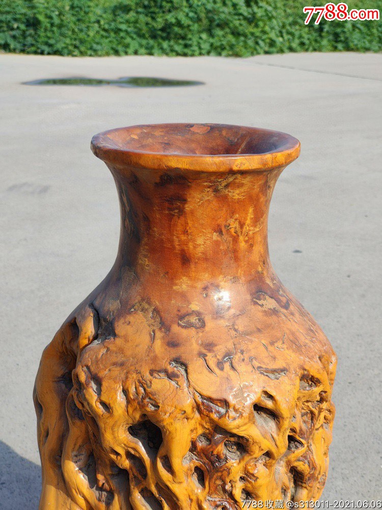 百年老枣木随形花瓶