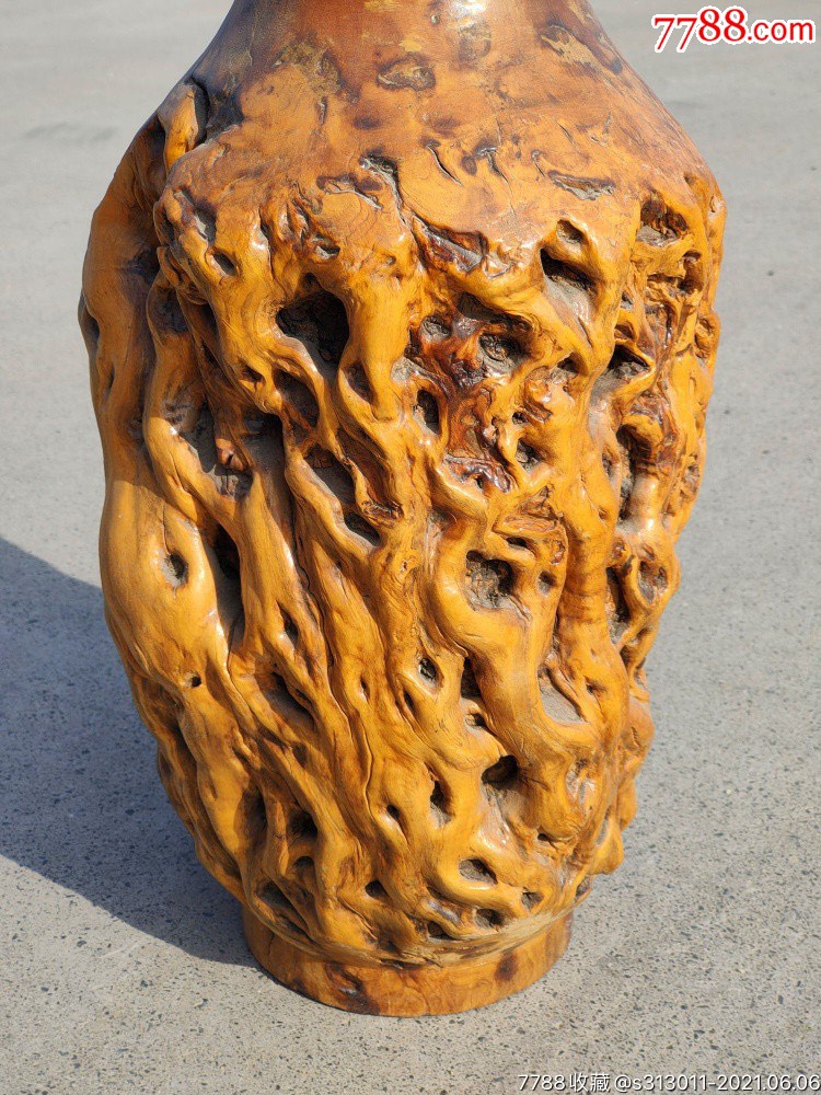 百年老枣木随形花瓶-其他根雕/木雕-7788木艺