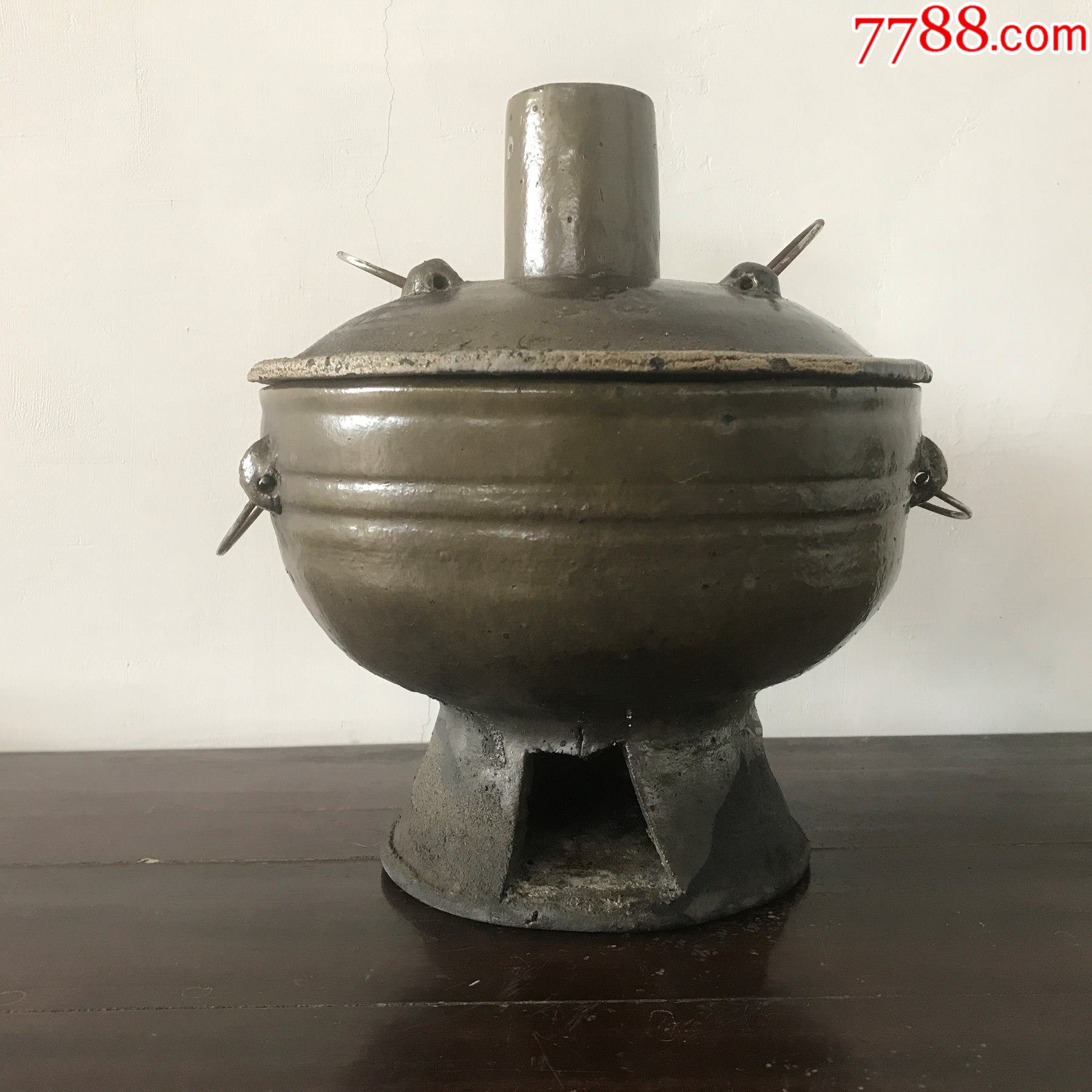陶制火锅陶瓷火锅陶器皿陶艺制品烹饪餐饮用具摆件古玩古董厨房用品