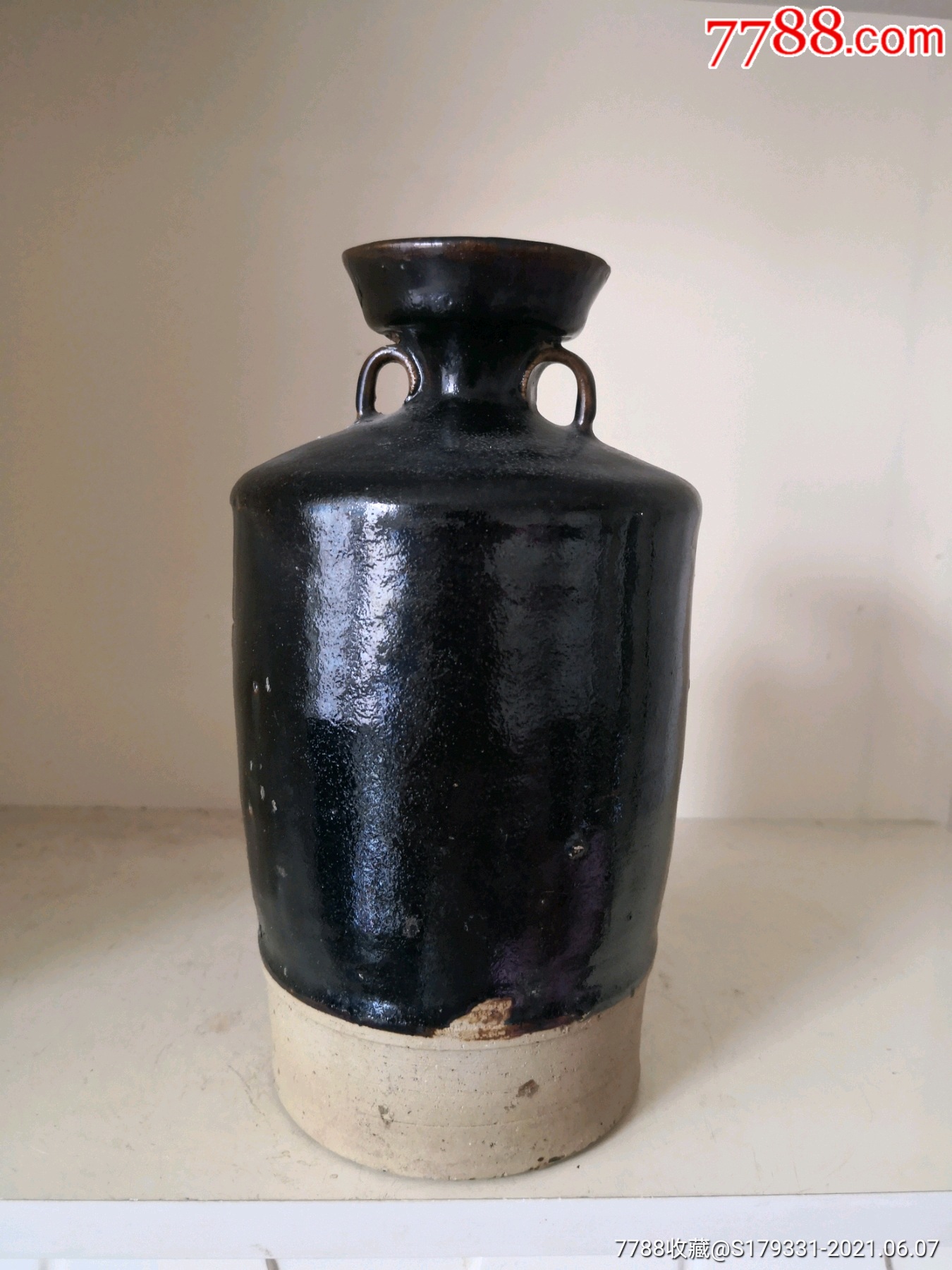 民国黑釉瓷酒葫芦包老