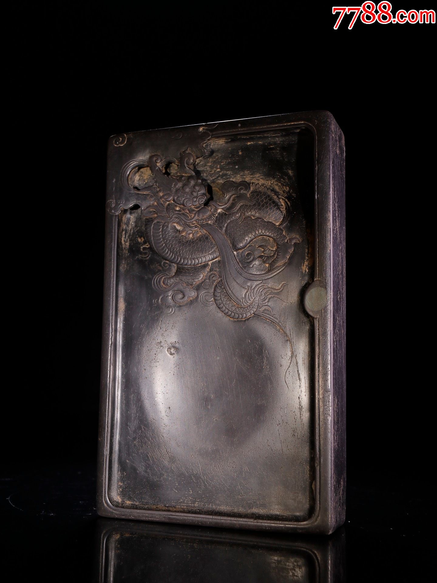 旧藏端石巧雕祥龙戏珠文房端砚