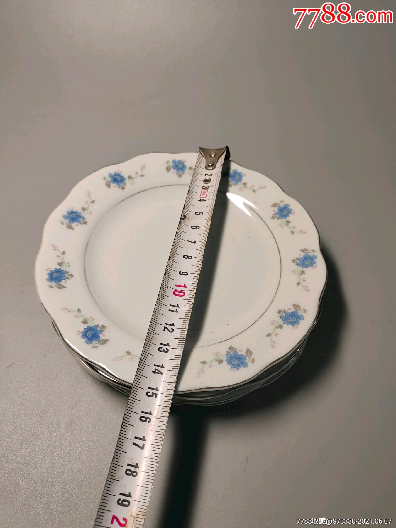创汇期,湖南株洲瓷厂,花口盘子4只合售