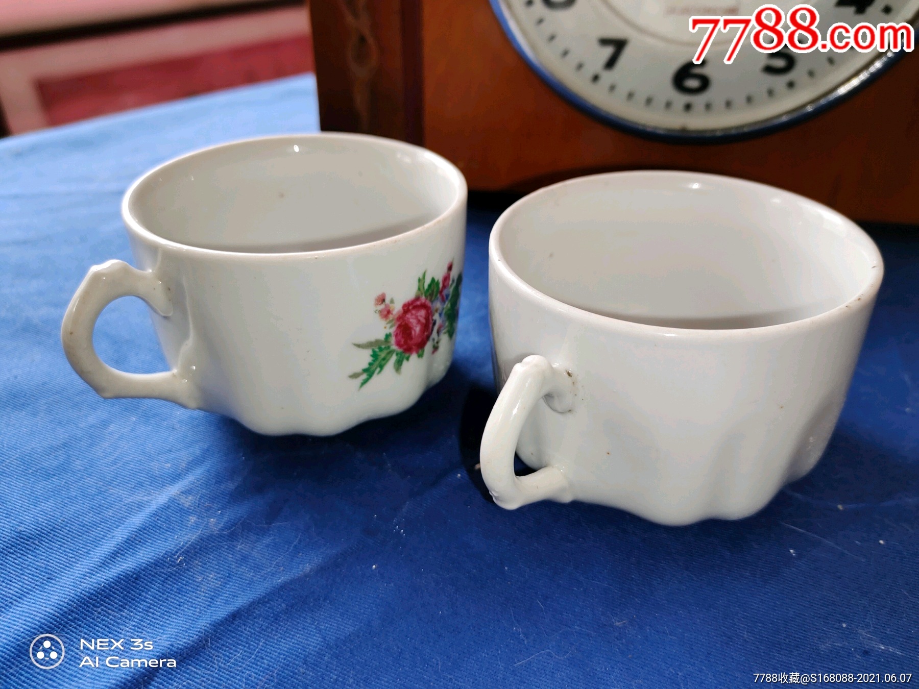 文革时期七八十年代怀旧古董老物件老茶杯老瓷器杯子一对文革70年代80