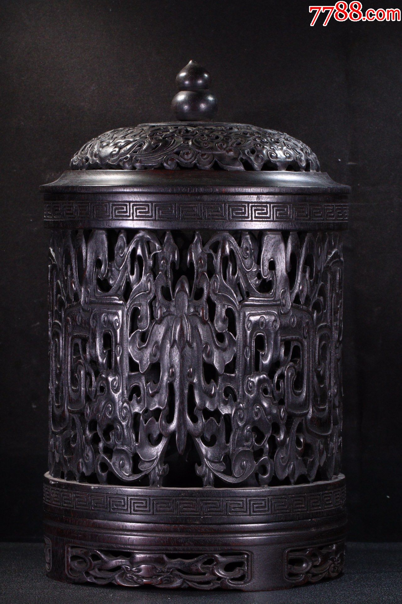 紫檀木凤凰纹香薰炉-香炉/香器-7788商城