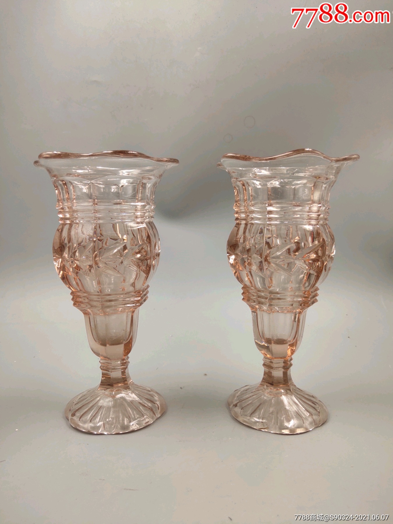 民国老琉璃花箍一对