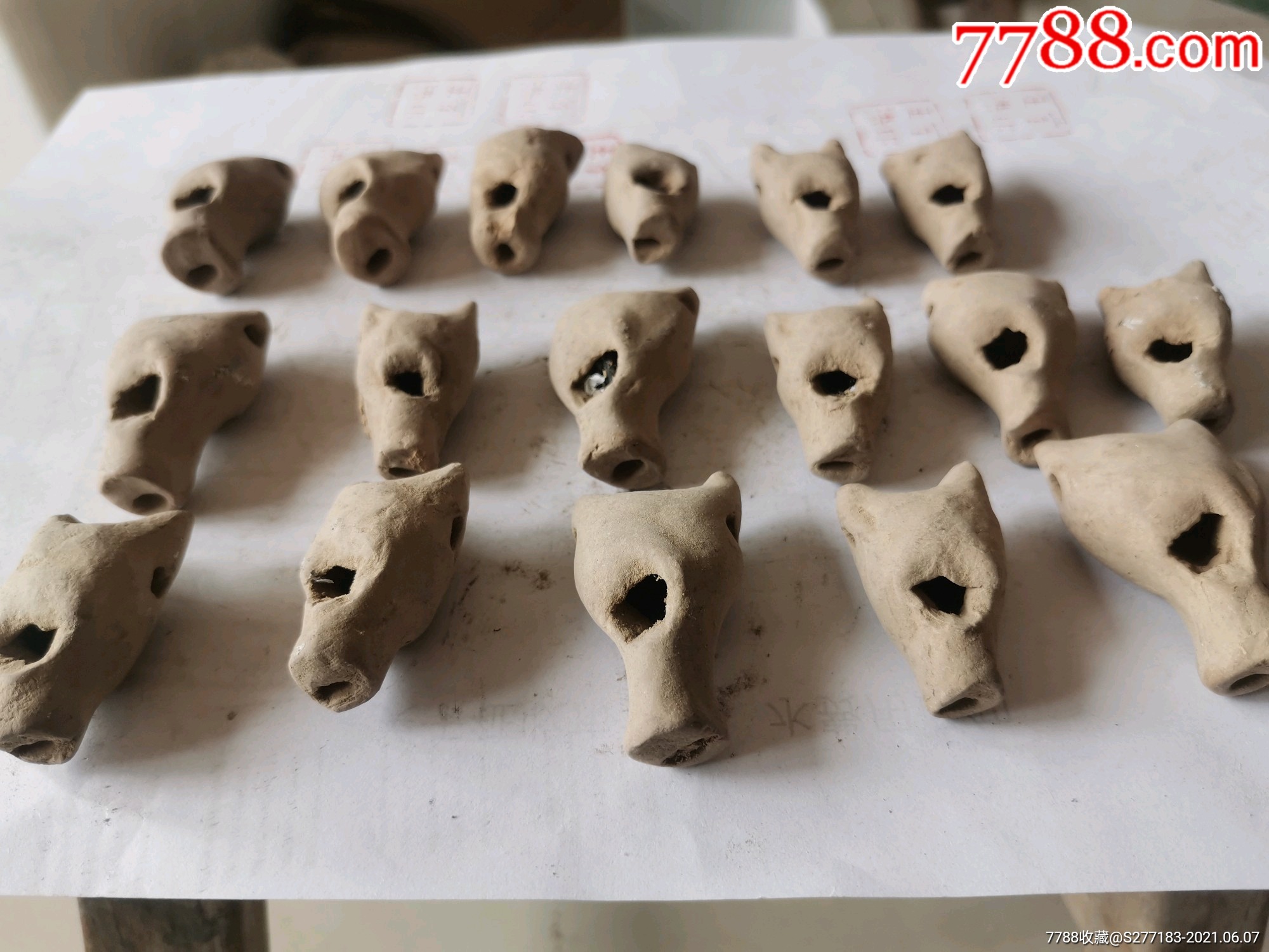 清代小孩玩具泥哨17个,还能使用,难得少见,品相如图,保老