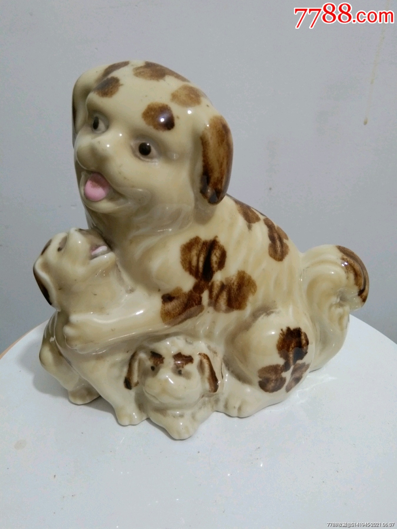 母子狗_雕塑瓷/瓷雕_图片价格_收藏鉴定_7788钱币网