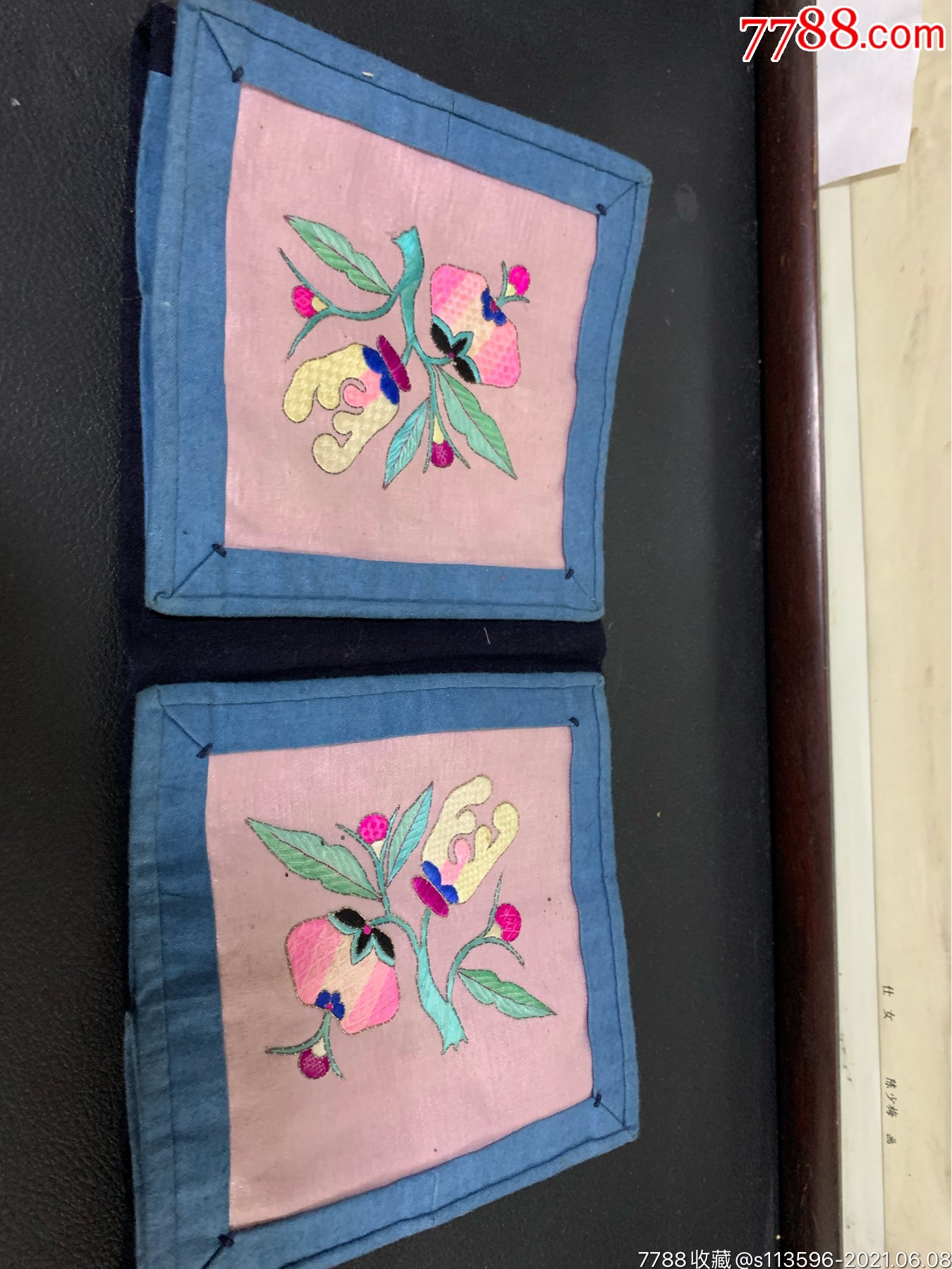 清刺绣枕头一个