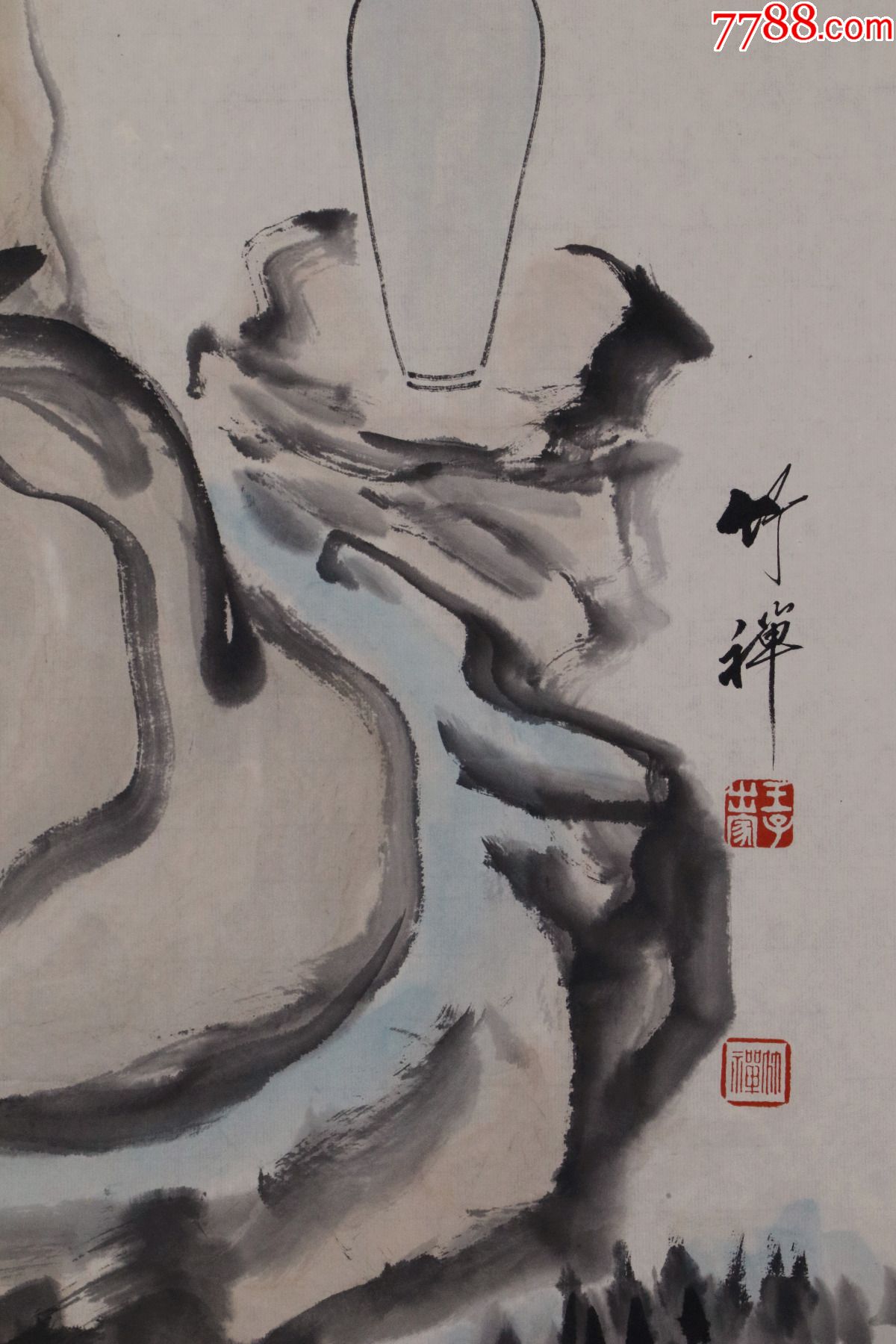 竹禅法师,四川梁山人,清代著名书画大师,人物-人物国画原作-7788书画