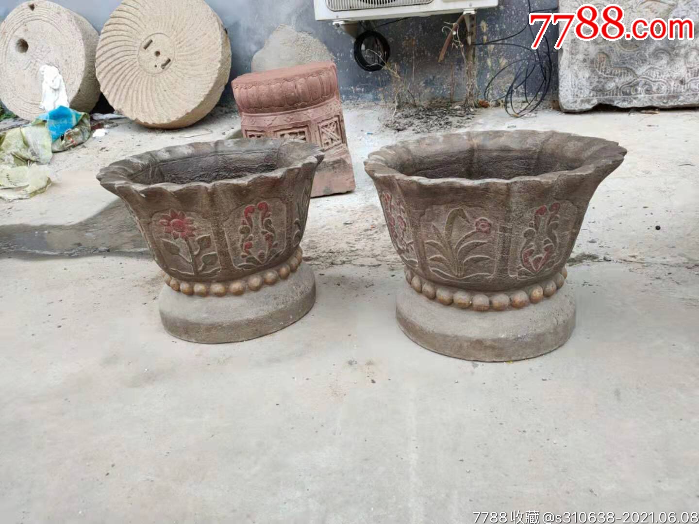 青石花盆一对7_价格2760元_第1张_7788商城__七七八八商品交易平台