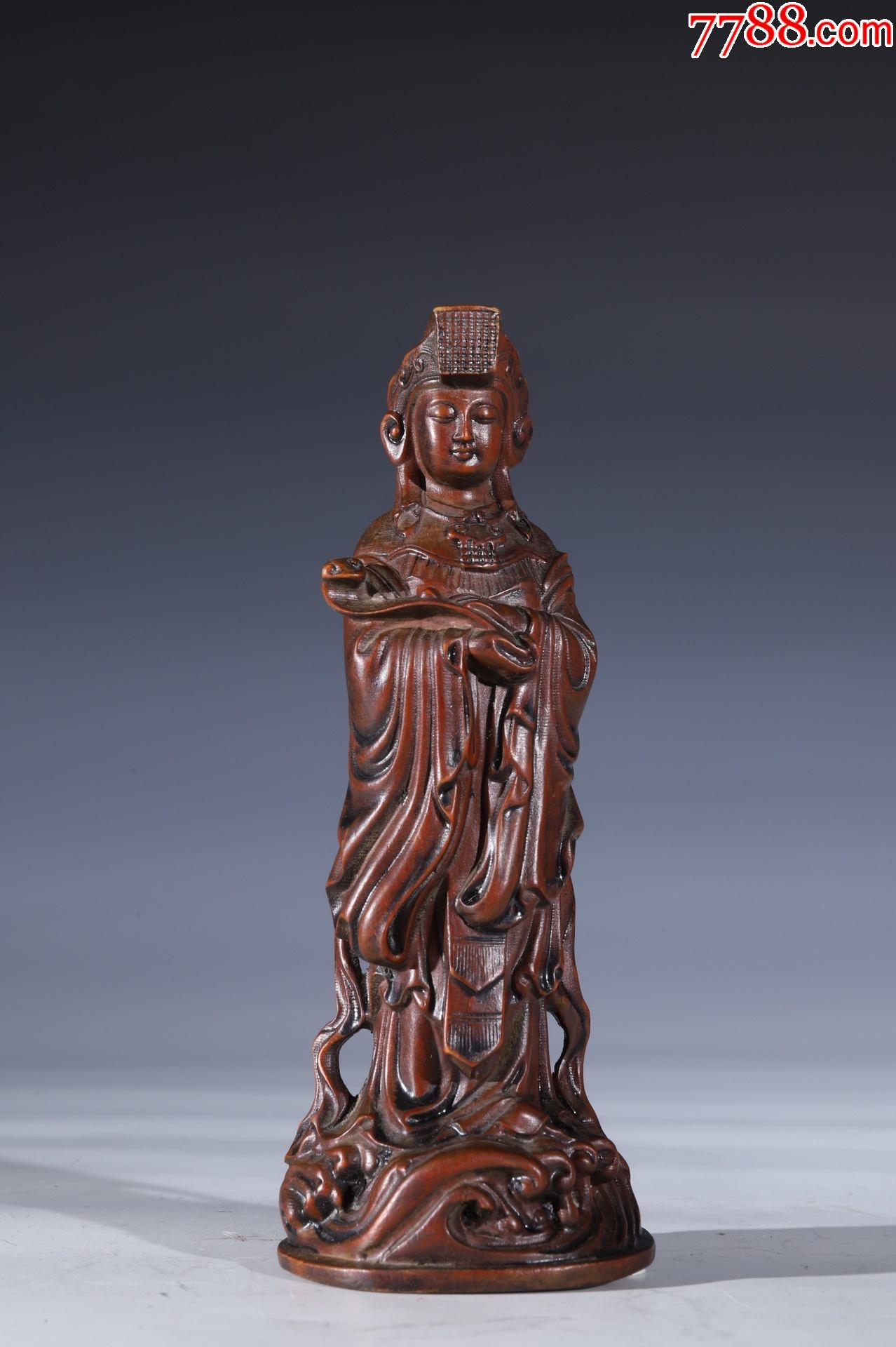 旧藏老黄杨木妈祖造像