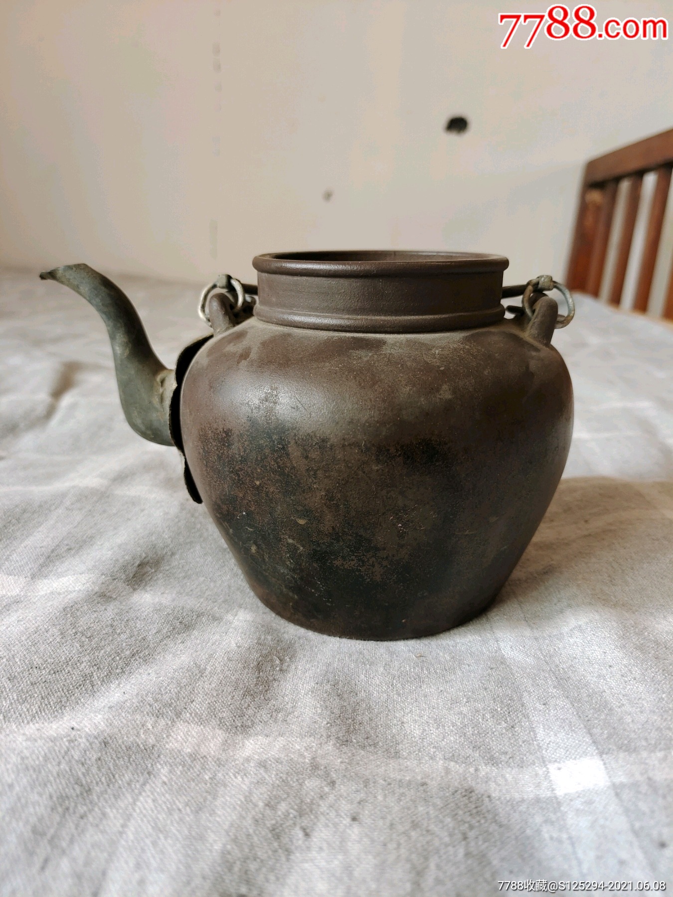 清代紫砂茶壶一把,砂质好,年份好,尺寸小,属于四号壶