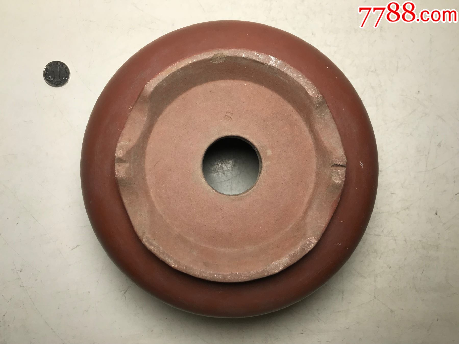 七八十年代石平刻花鸟宜兴紫砂花盆