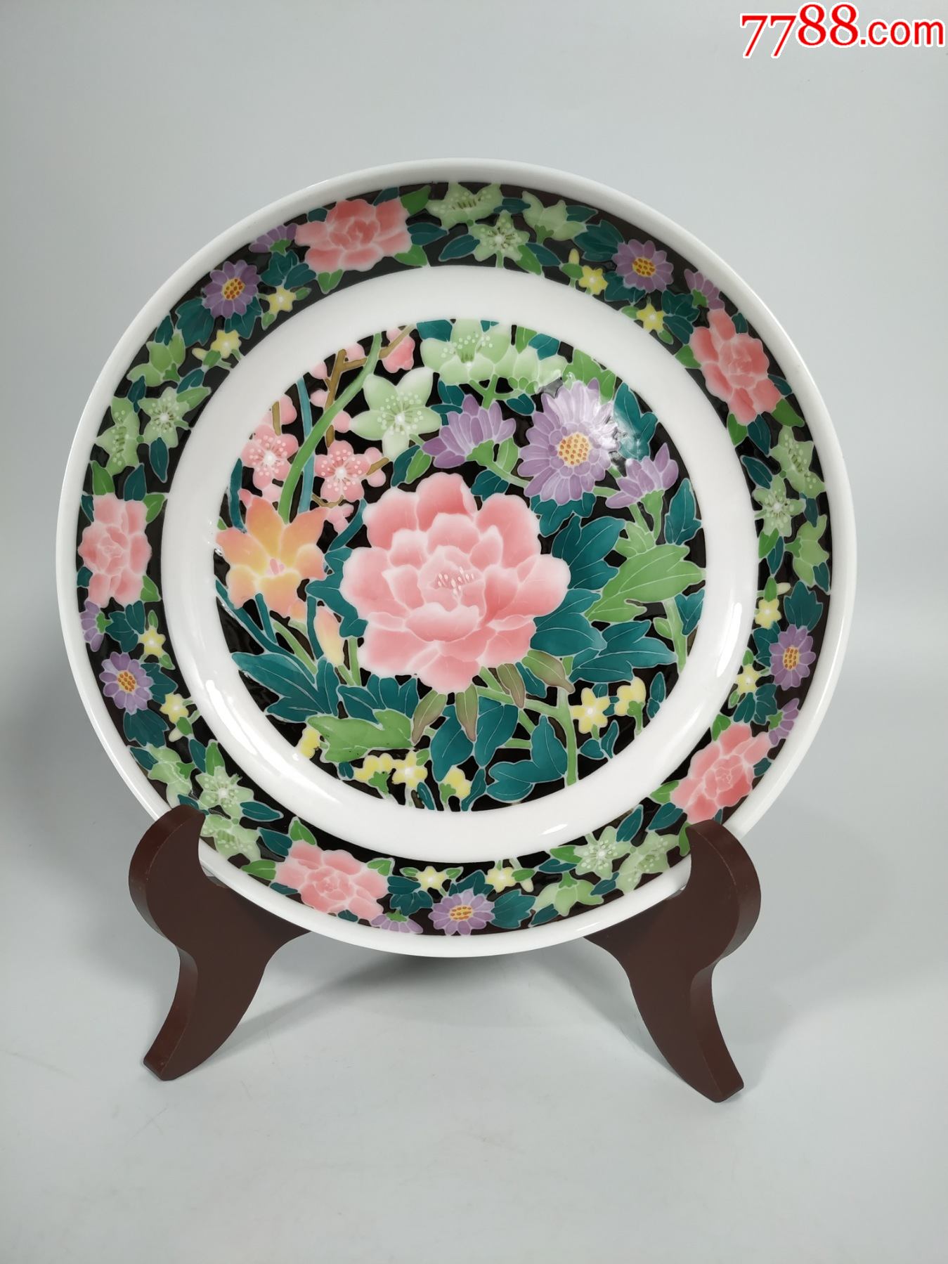 手绘釉中彩醴陵瓷东方红