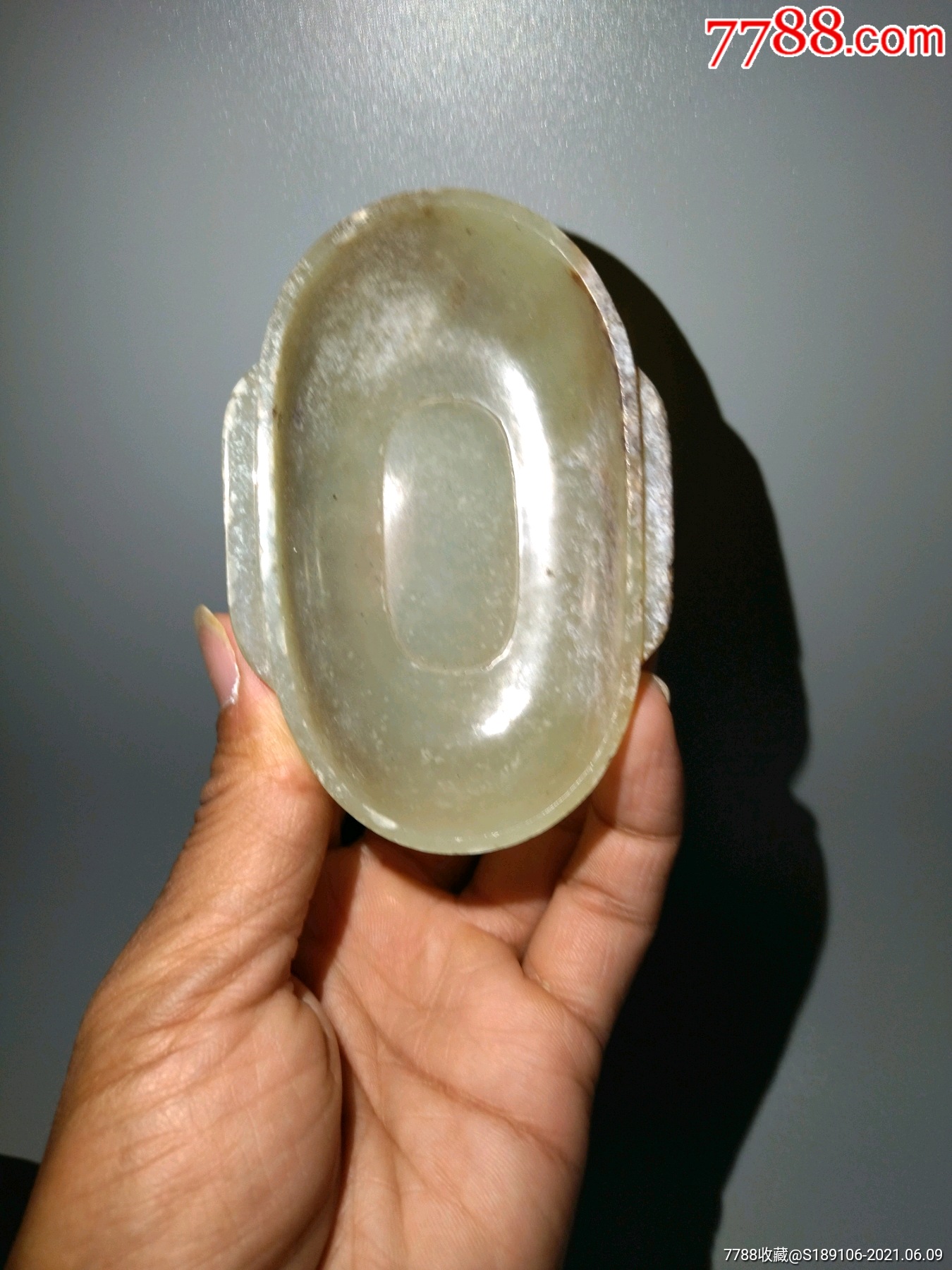 工艺品和田玉耳杯