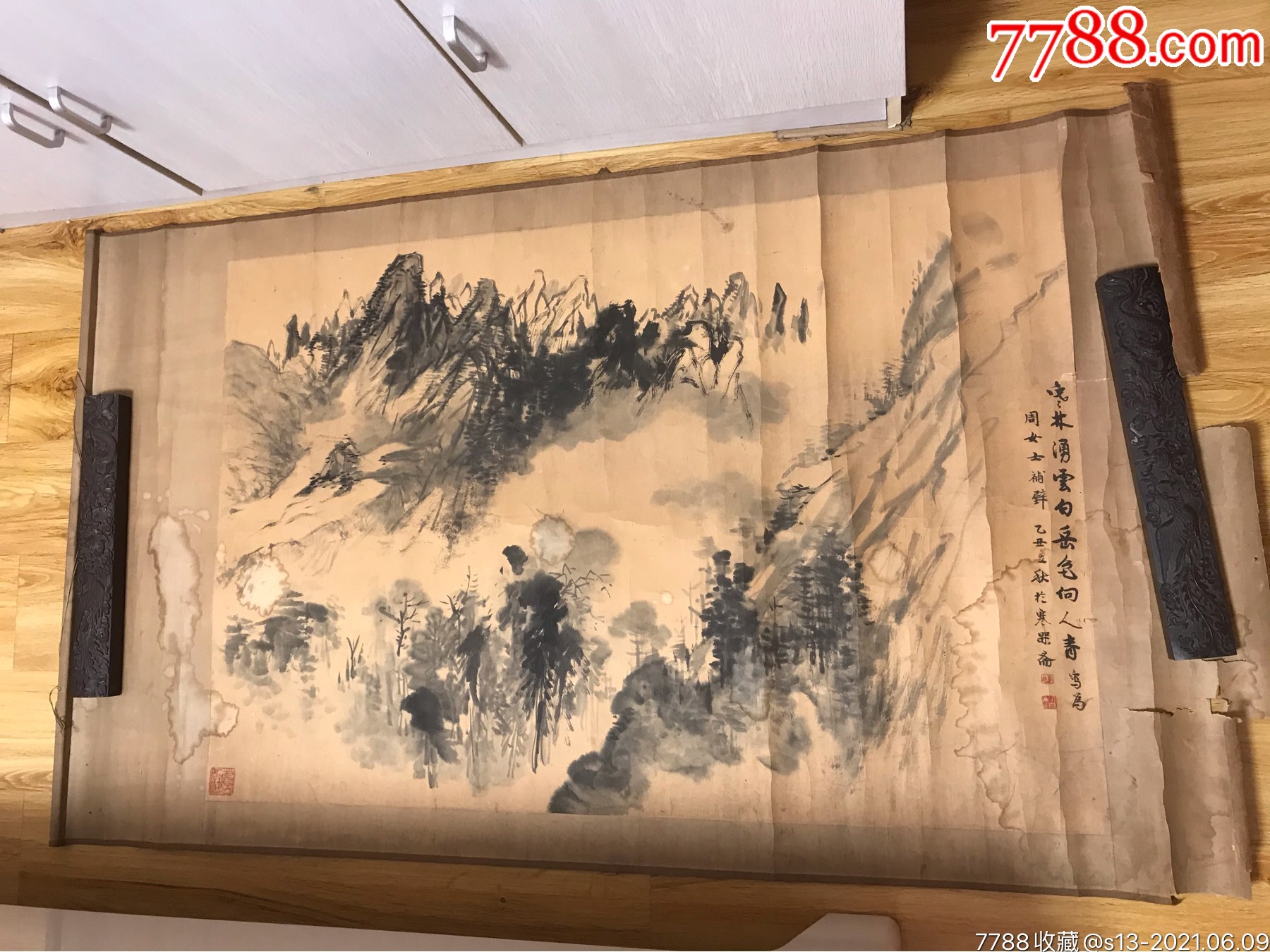 李白丁(著名畫家)保真包老,原裝原裱-價格:700元-se80727328-山水國畫