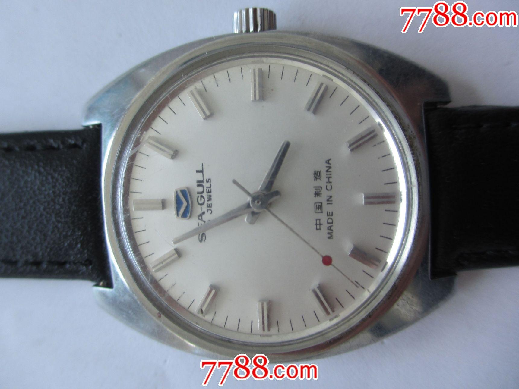 怀旧经典天津手表厂银盘全钢19钻蓝标【海鸥】男士古董老表!