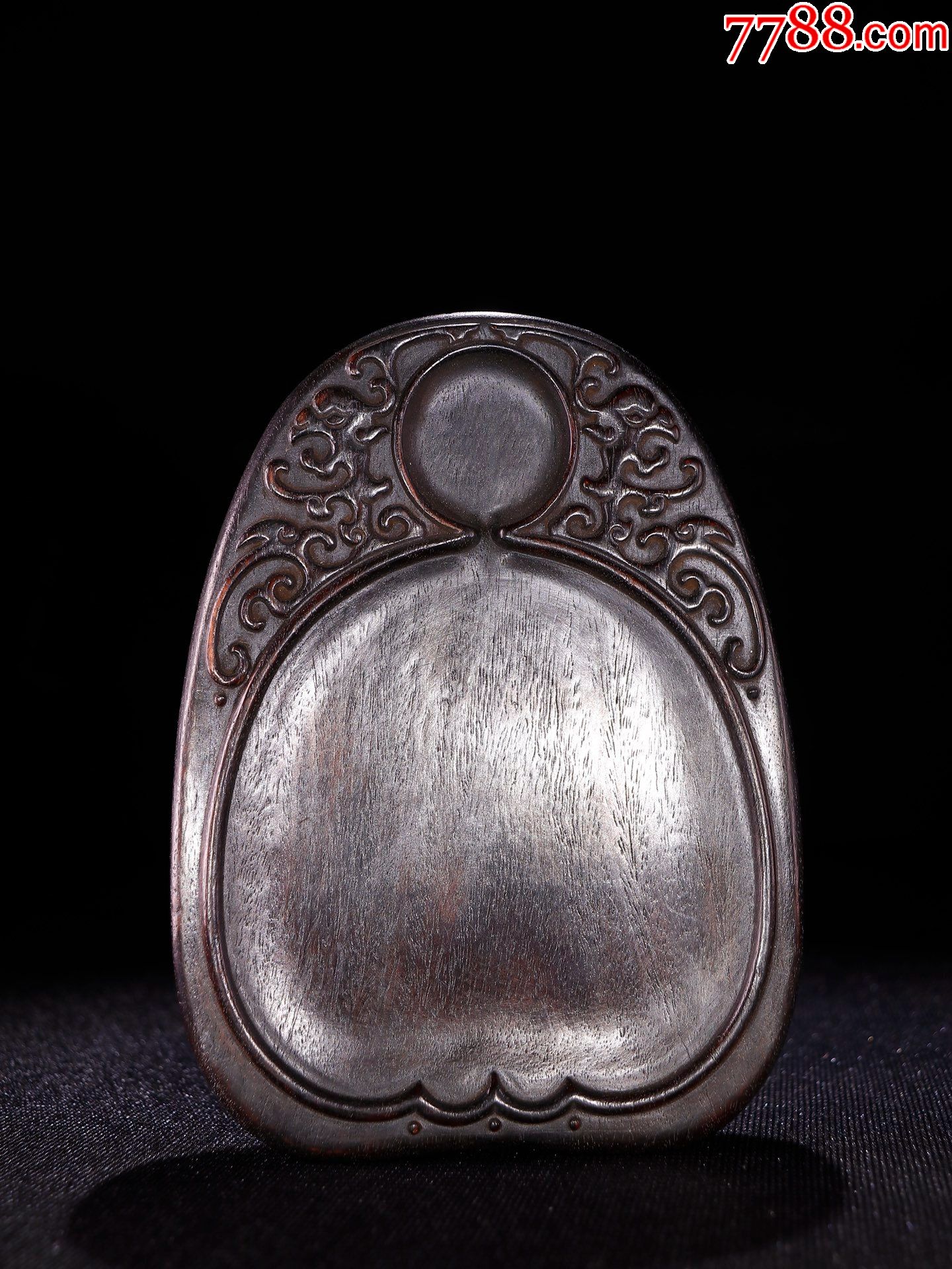 紫檀木双龙戏珠文房木砚台