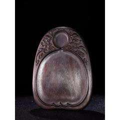 紫檀木双龙戏珠文房木砚台