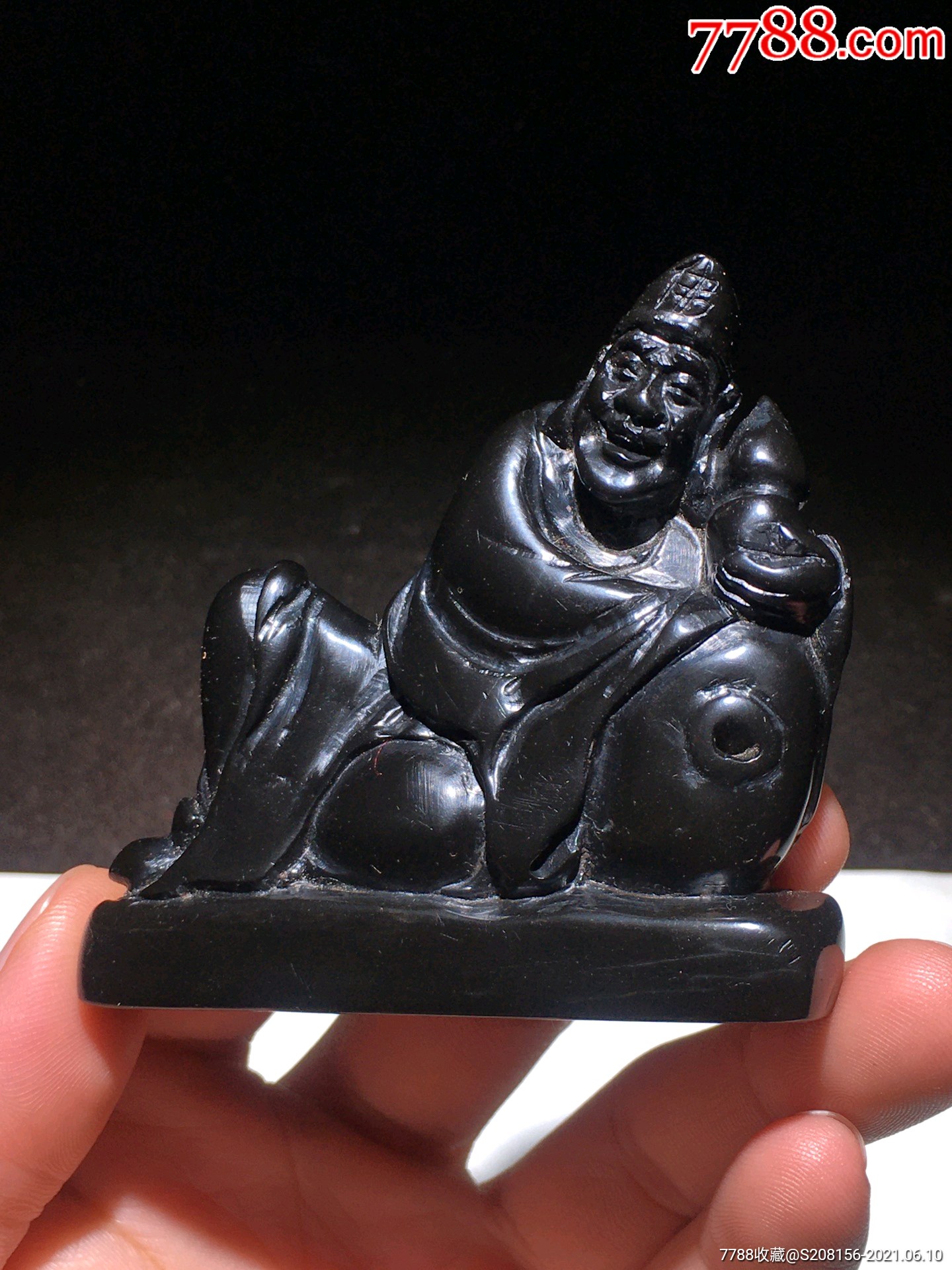 旧藏寿山石煤精石名家友竹济公印章尺寸:66mm63mm19_寿山石印_图片收