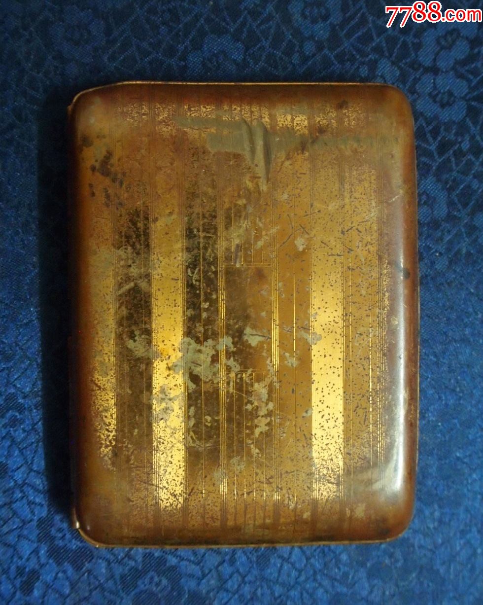 西洋古董收藏品美国20世纪初埃尔金elgin精美铜质镀金双排烟盒