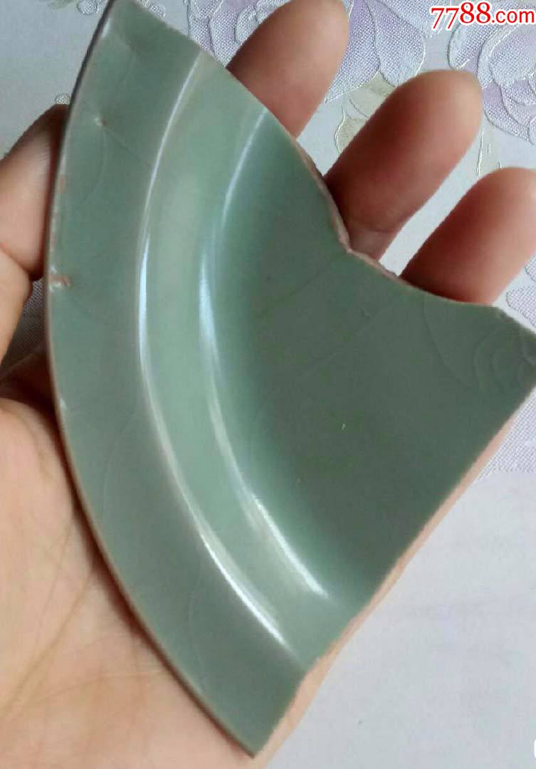 北宋汝窑淡黄绿釉洗子瓷片(h)