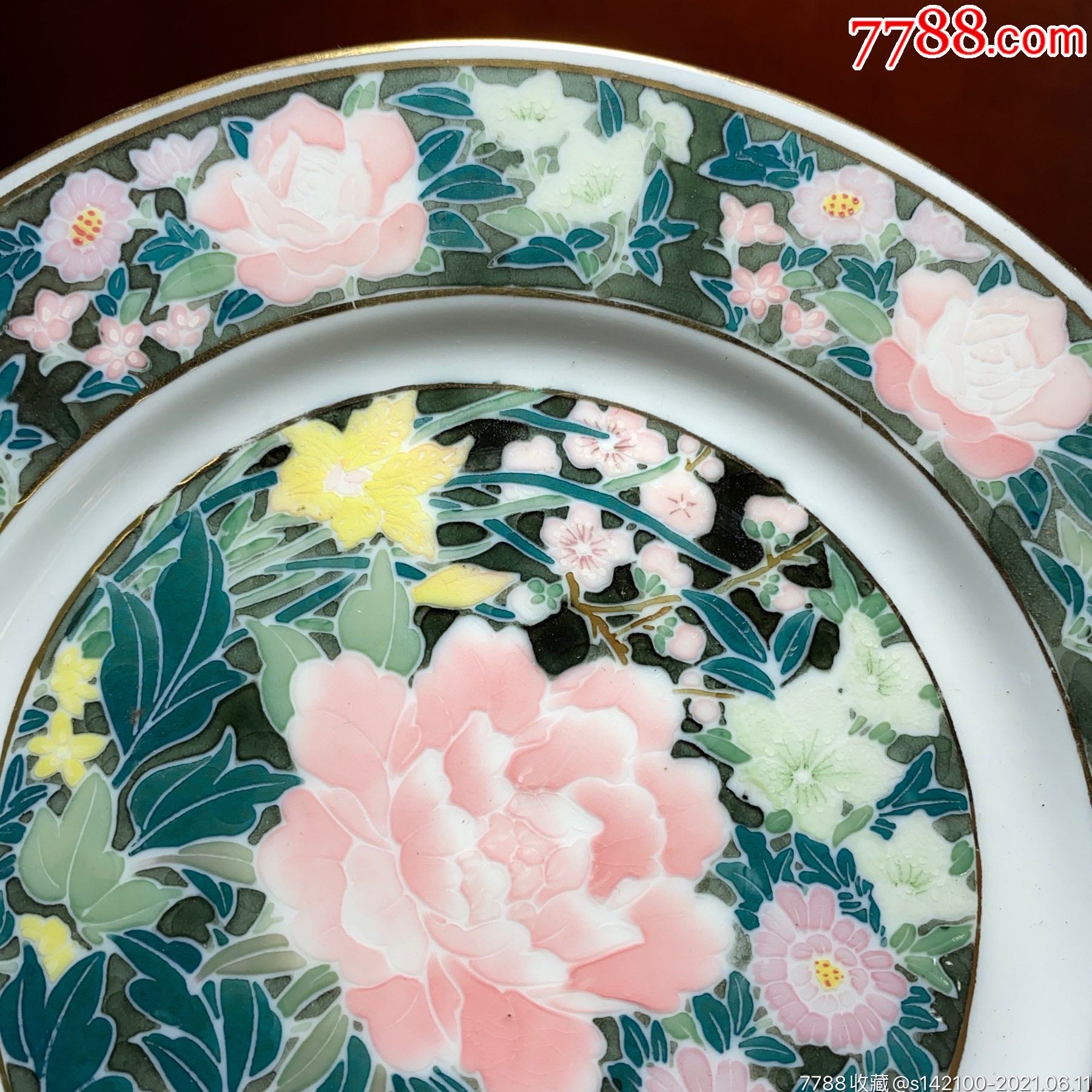 零售 彩绘瓷/彩瓷 >> 醴陵群力老瓷器釉下五彩手绘大球泥满花蝴蝶款包