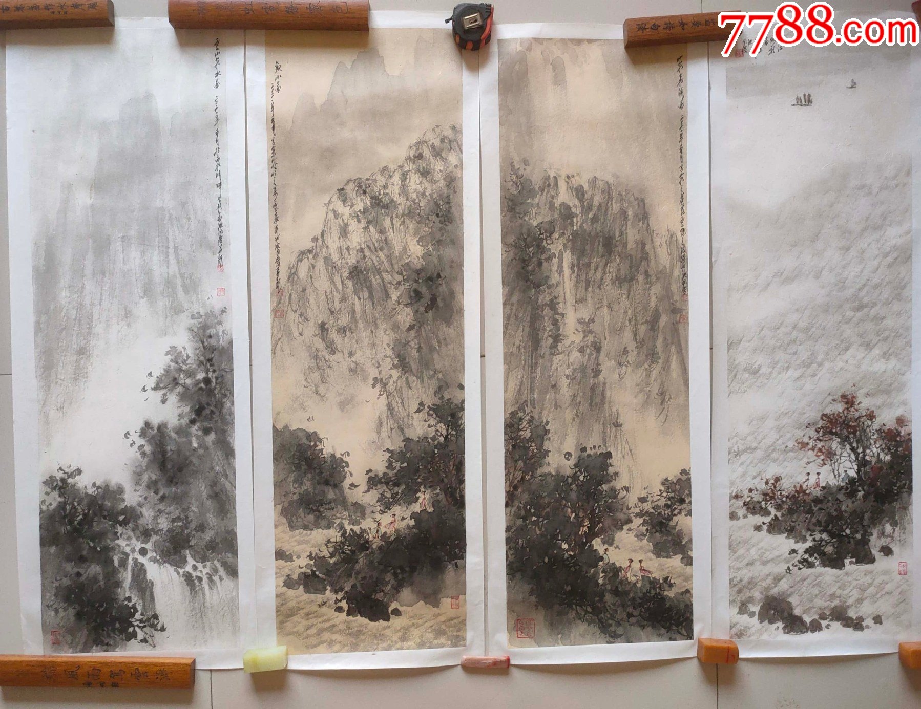 j147中国美术家协会会员傅抱石再传弟子沈国庆山水四